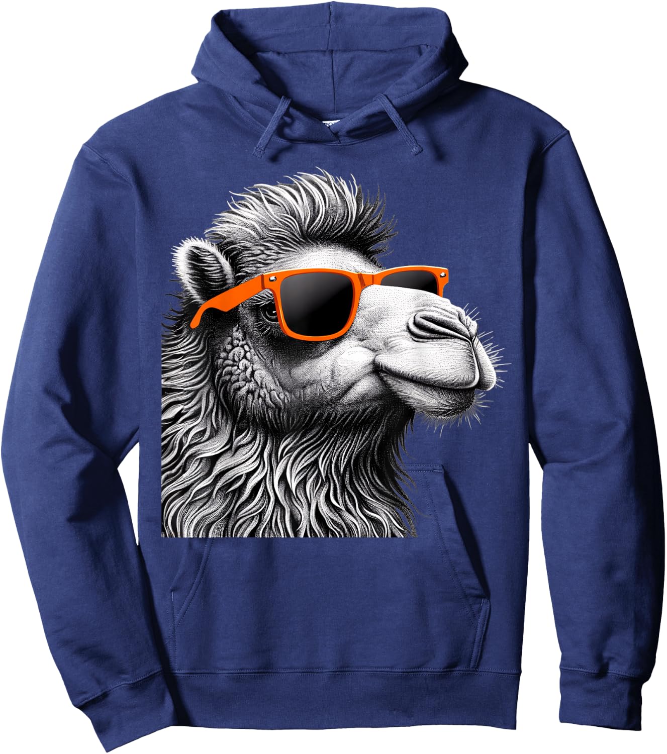 Cool Camel Wearing Sunglasses Graphic Art Hoodie - Hoodie | Navy