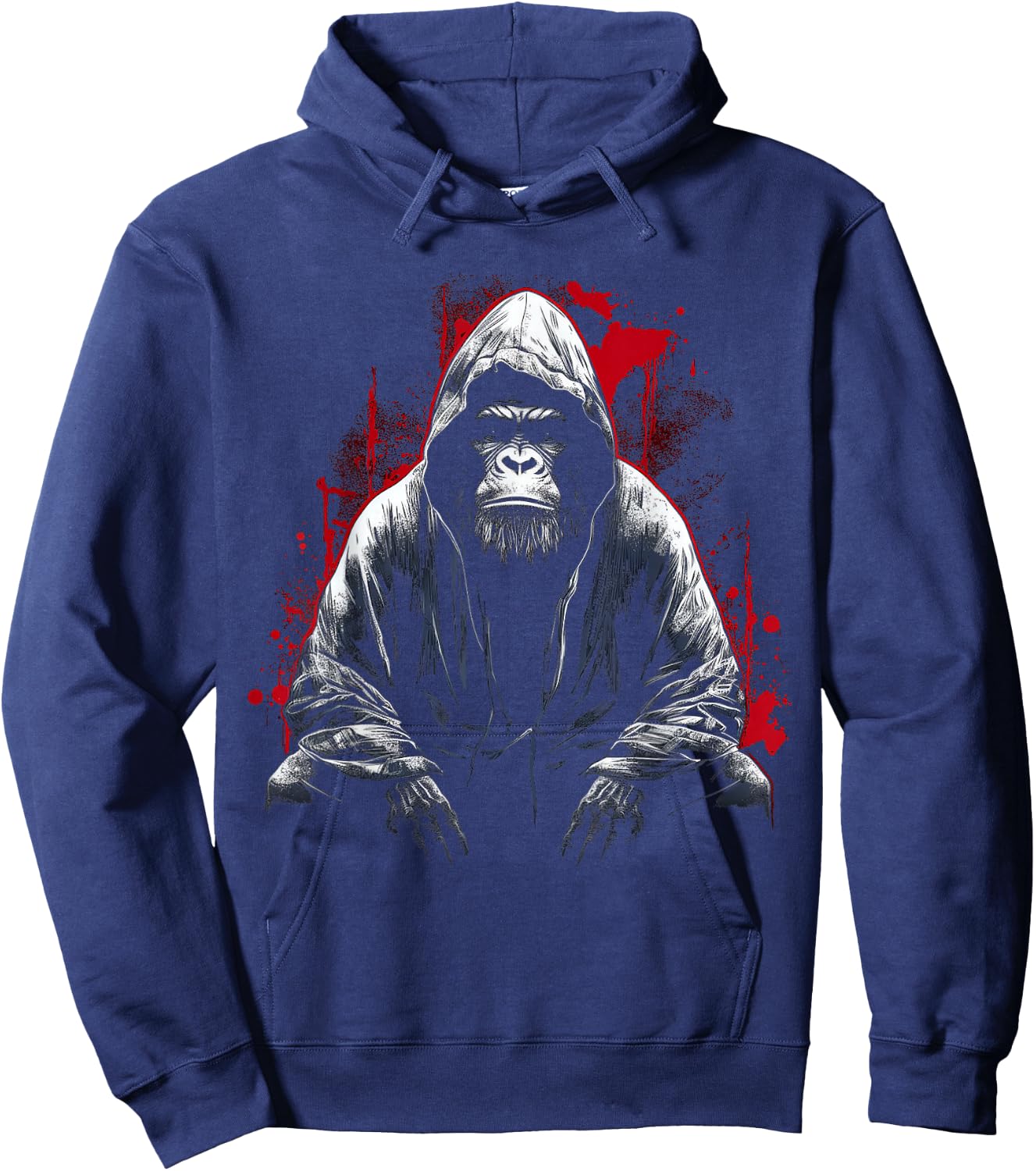 Gorilla Animal Illustration Gorilla , Black, S Hoodie - Hoodie | Navy