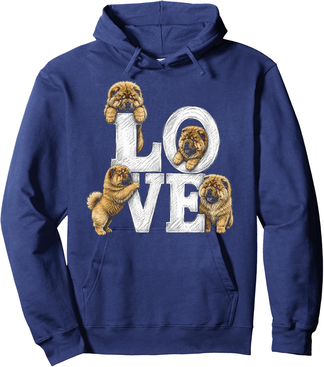 Chow Chow Love Artwork Design Hoodie - Hoodie | Navy