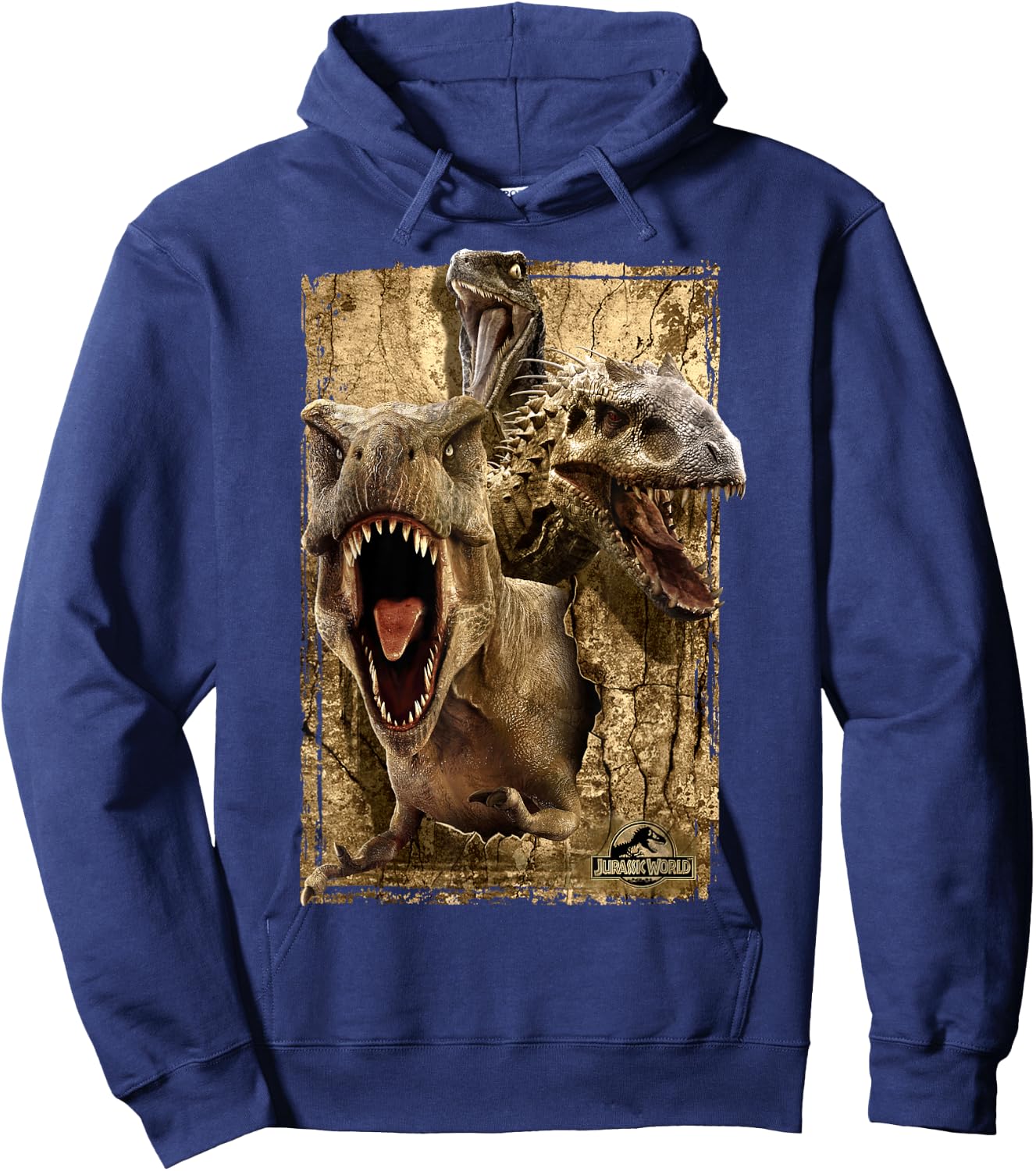 Jurassic World T-Rex Indominus Rex & Raptor Hoodie - Hoodie | Navy
