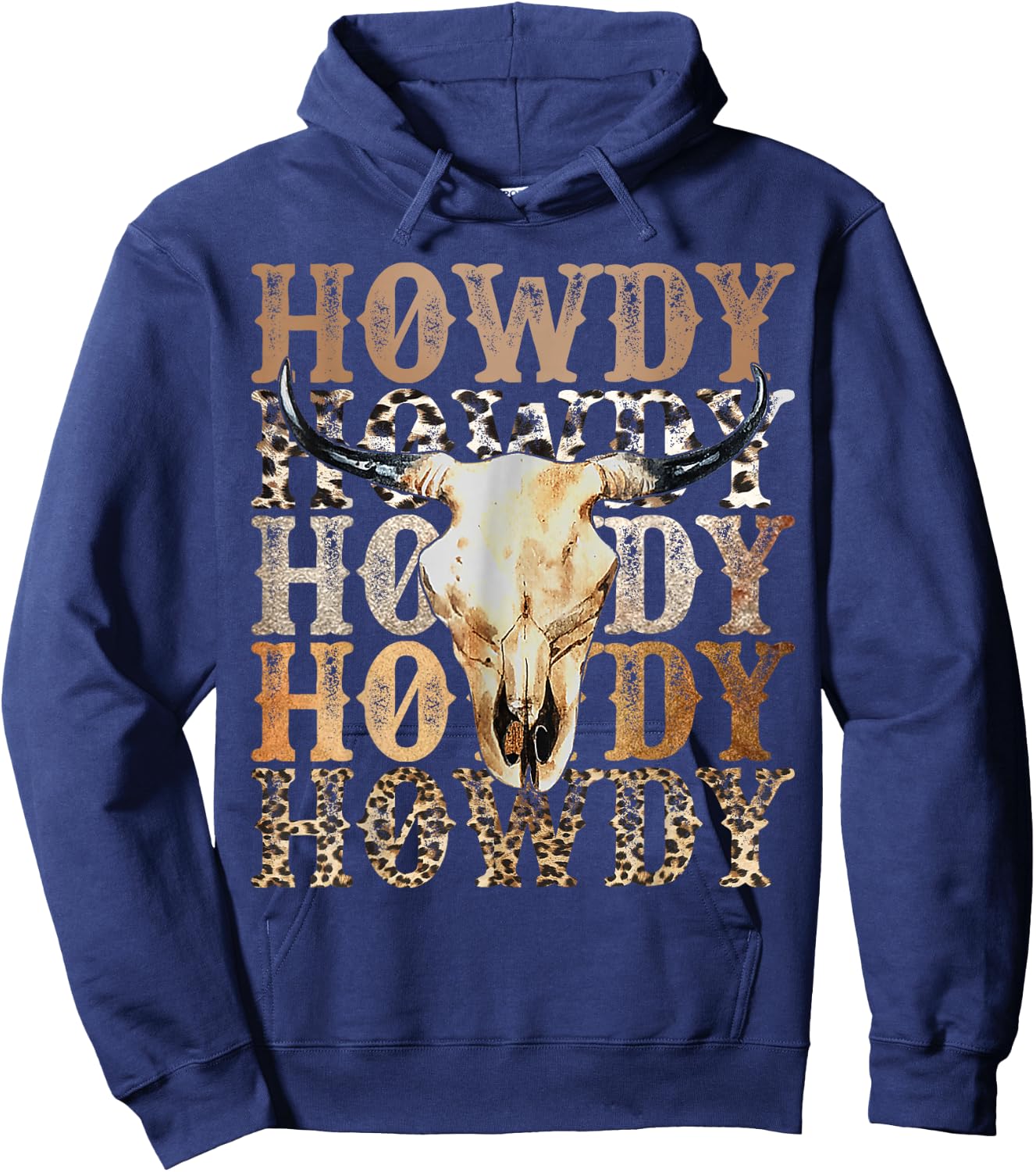Retro Howdy Cowboy Cowgirl Western Rodeo Women Hoodie - Hoodie | Navy