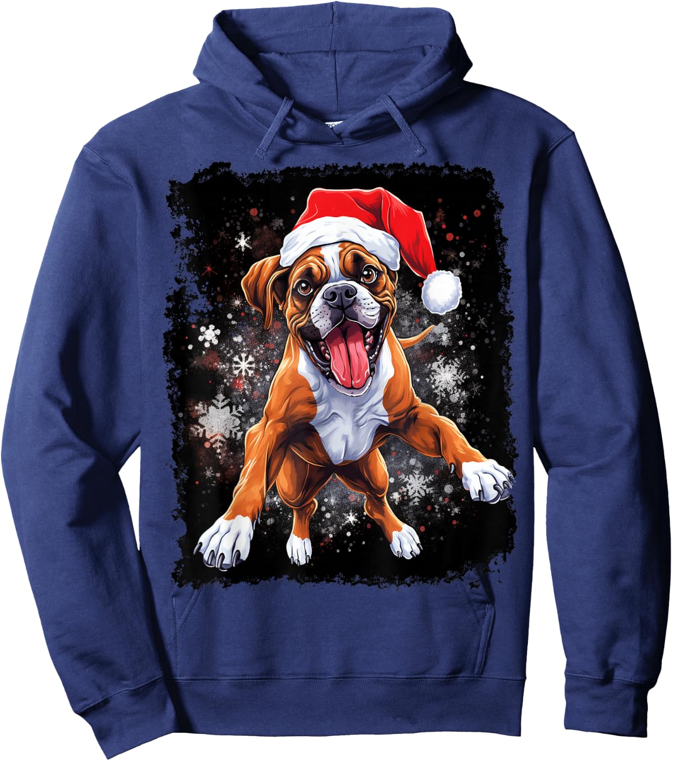 Christmas Boxer Dog Hoodie - Hoodie | Navy