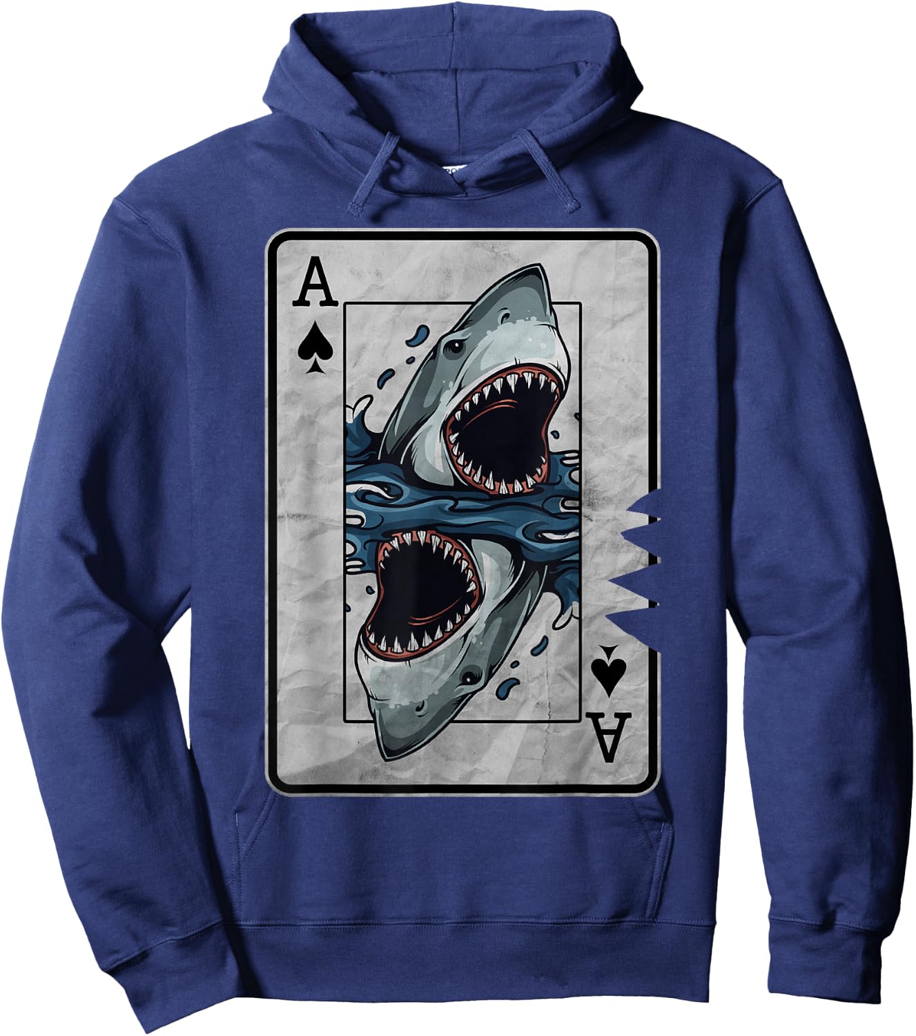 Poker Card Great White Shark Hoodie - Hoodie | Navy