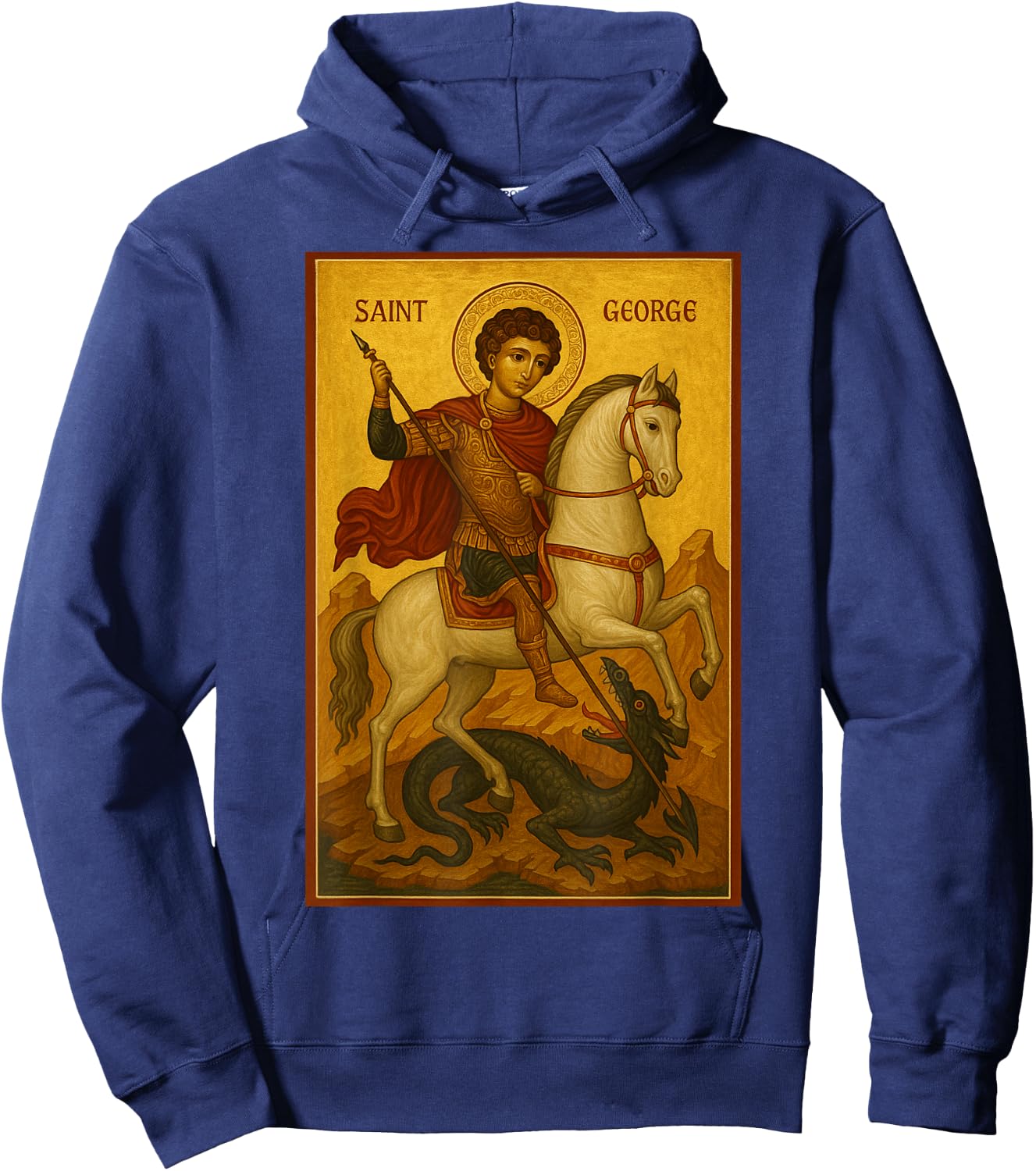 Icône orthodoxe de Saint Georges et Le Dragon Hoodie - Hoodie | Navy