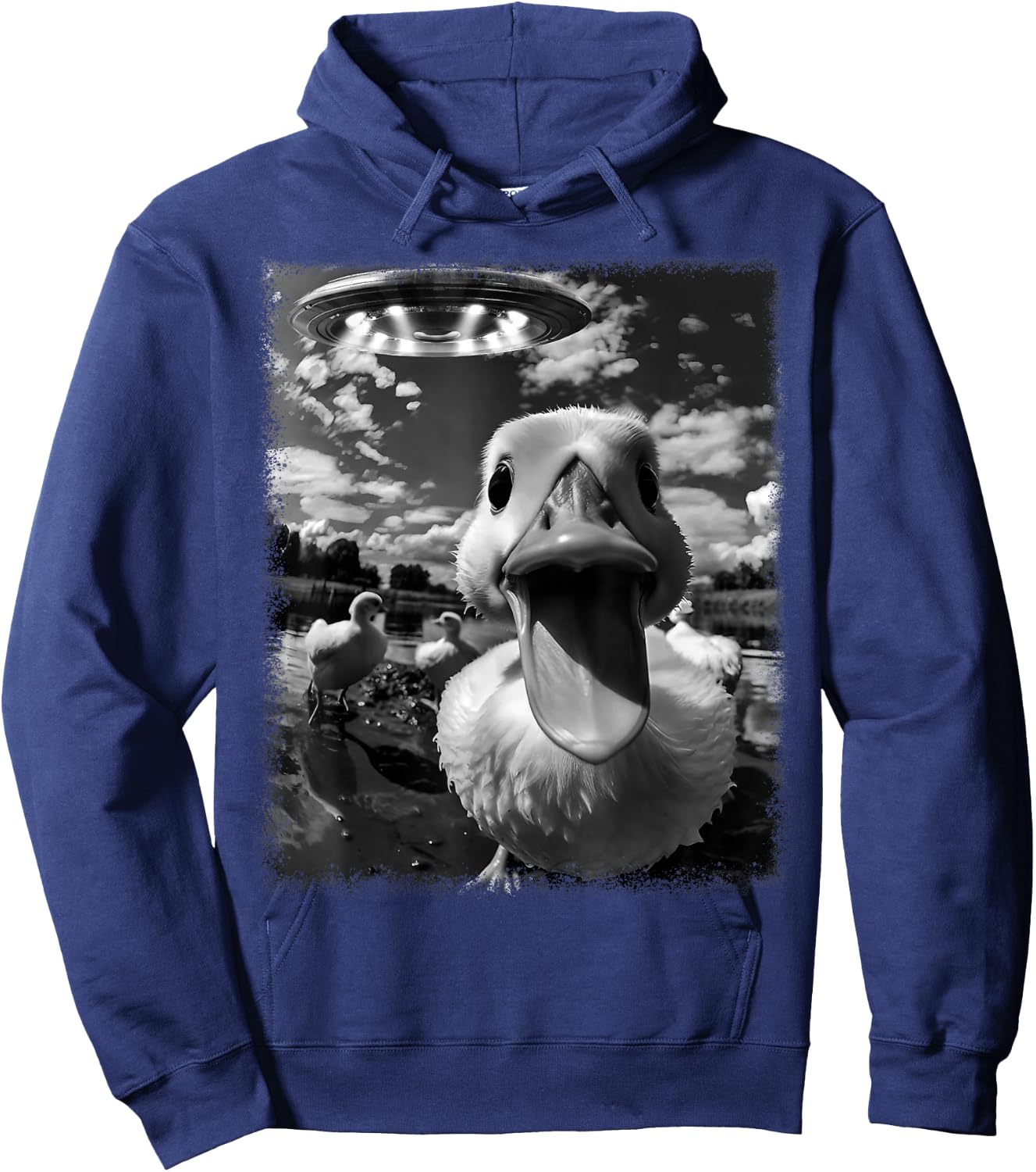 Duck Selfie with Alien and Ufo Hoodie - Hoodie | Navy
