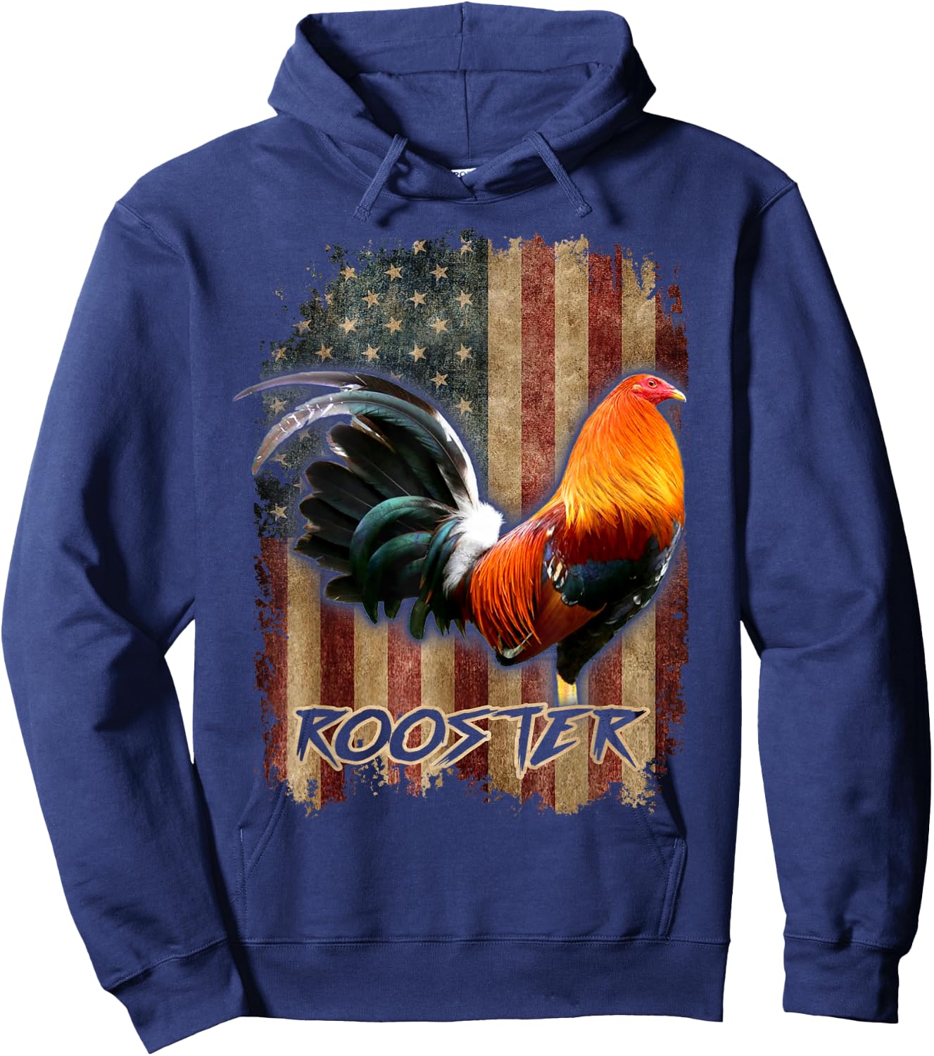 Rooster Shirt Cock Fight US Flag Hoodie - Hoodie | Navy