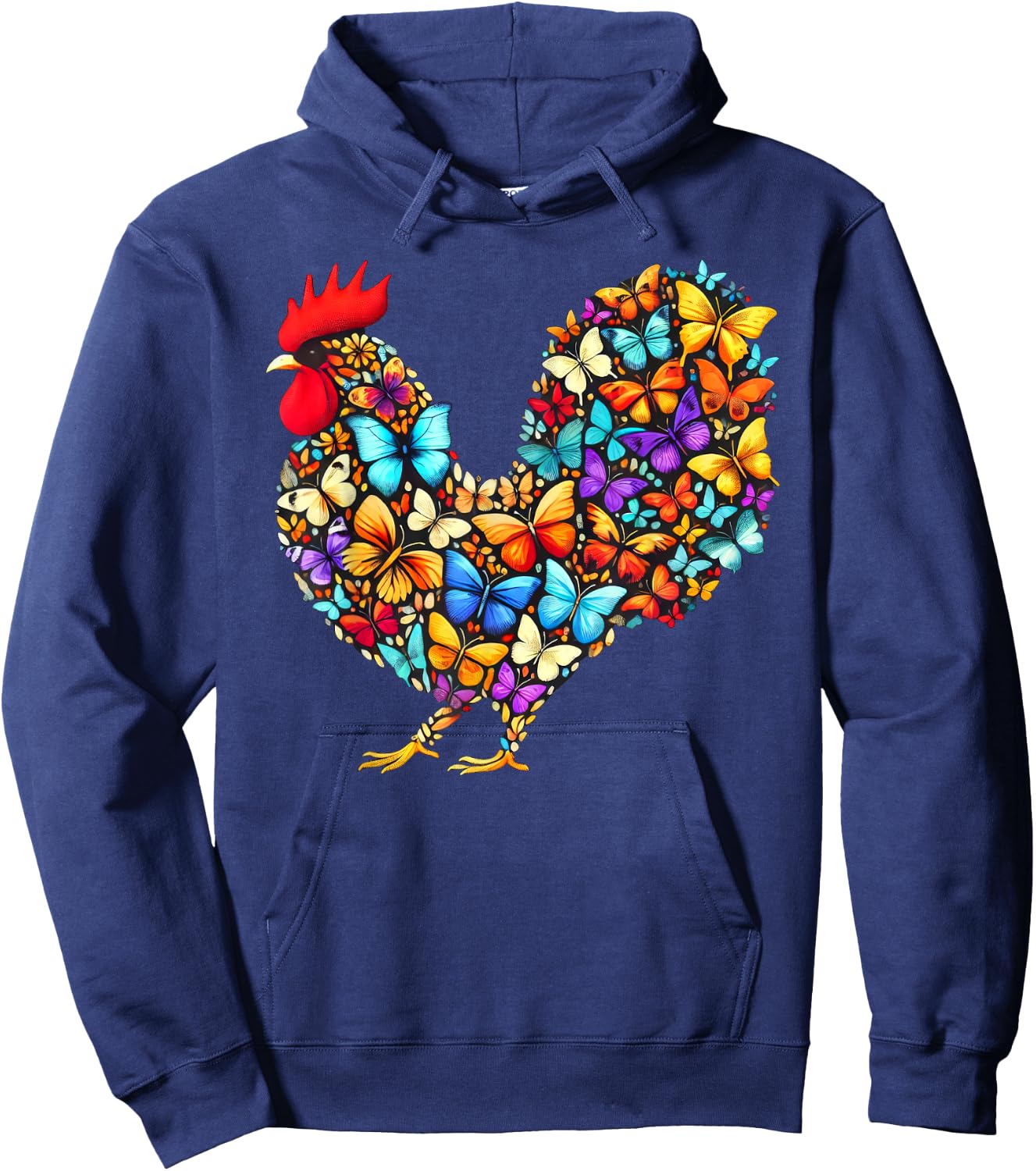 Chicken Butterfly Art Butterflies Hoodie - Hoodie | Navy