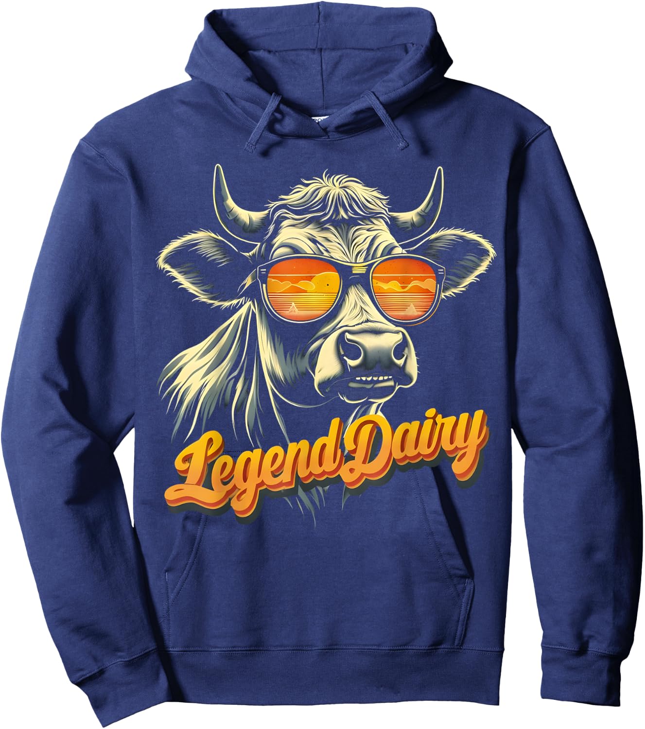 Legend Dairy Funny Farmer Cow Pun Graphic Hoodie - Hoodie | Navy