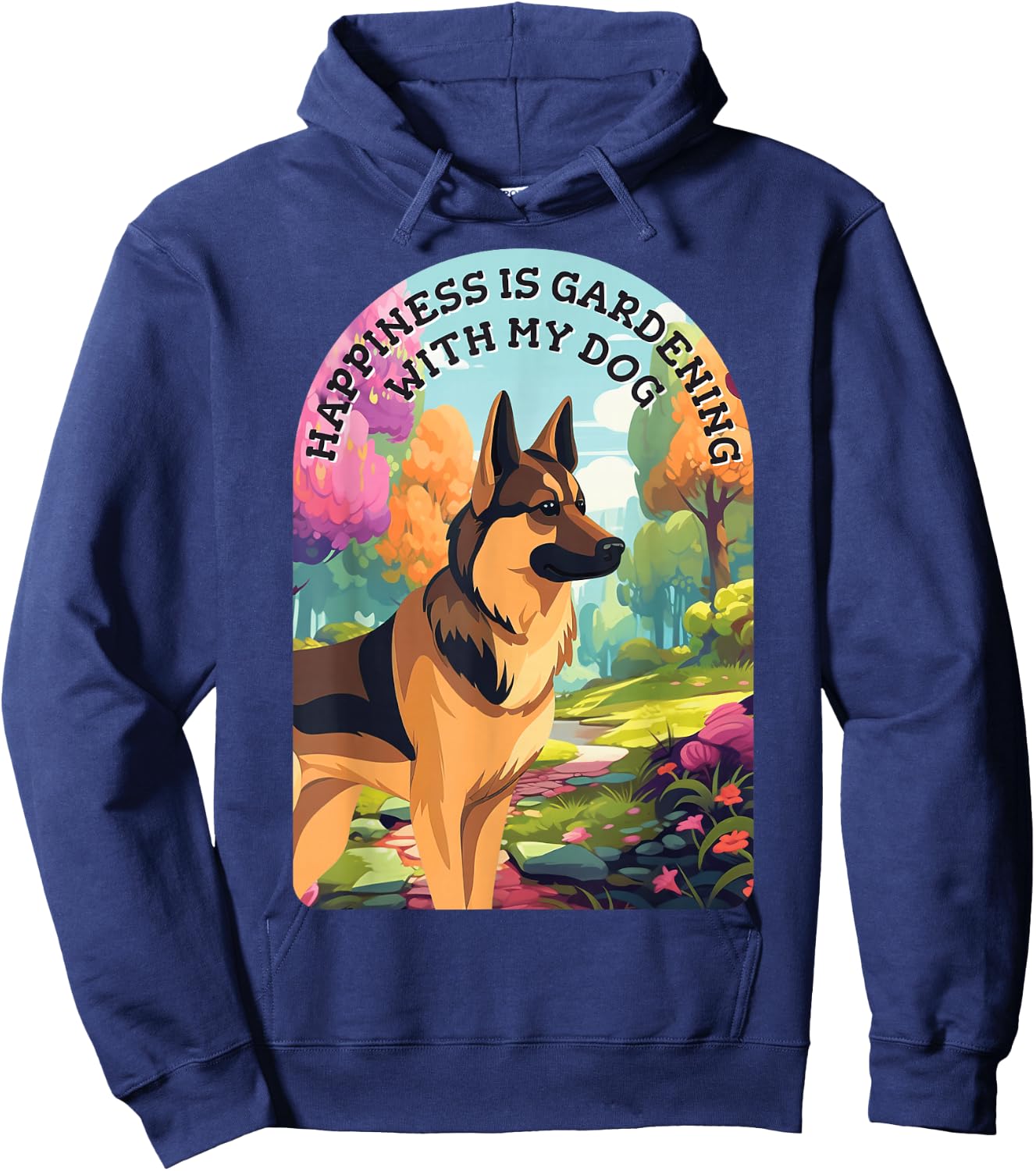 German Shepherd Garden Hoodie - Hoodie | Navy