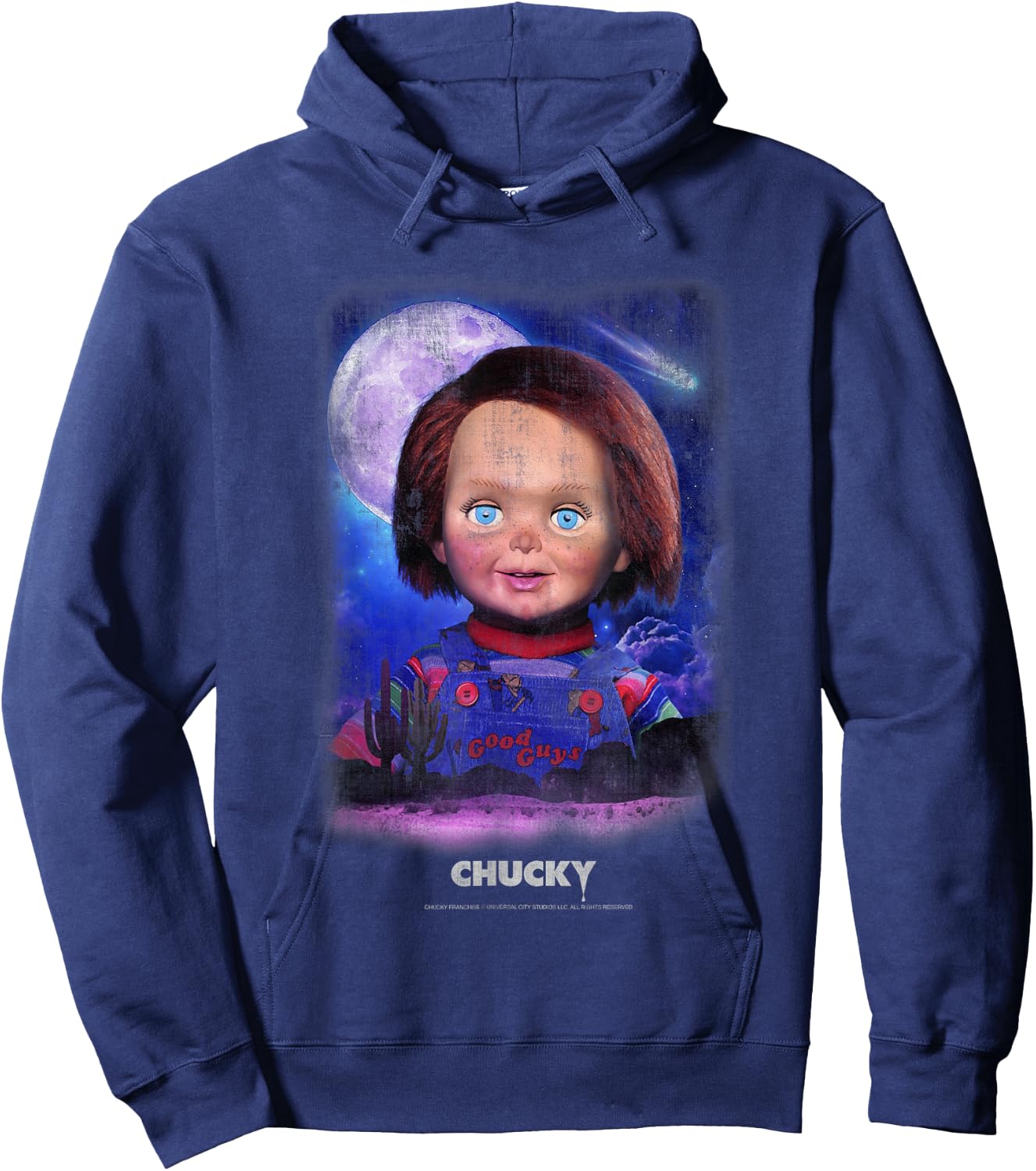 Chucky Think Positive Vintage Style Hoodie - Hoodie | Navy
