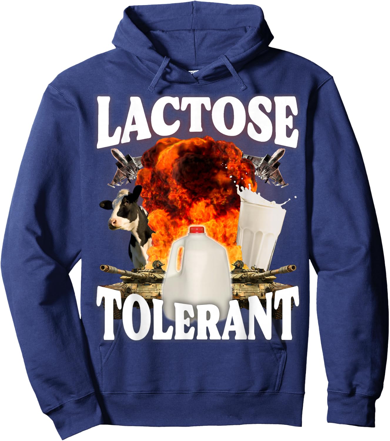 Lactose Tolerant , black Hoodie - Hoodie | Navy