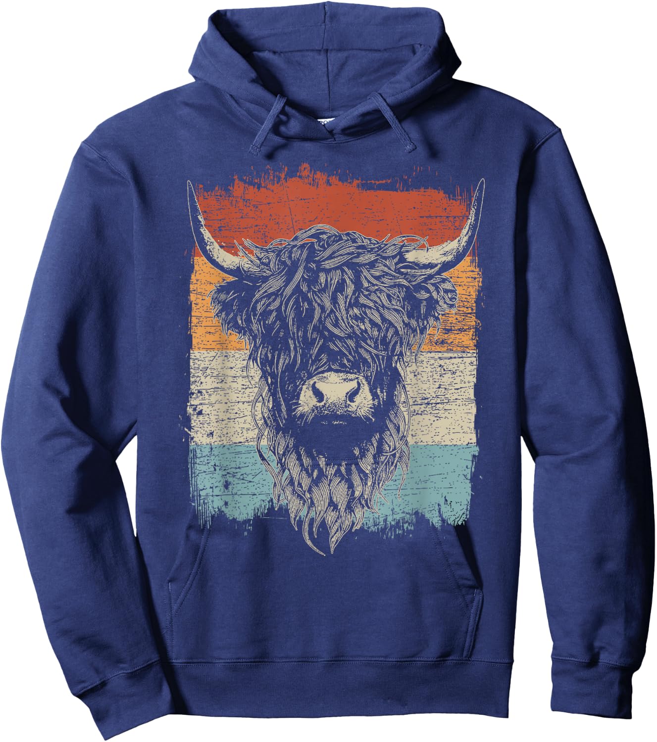 Highland Cattle Cow Highland Cow, black Hoodie - Hoodie | Navy