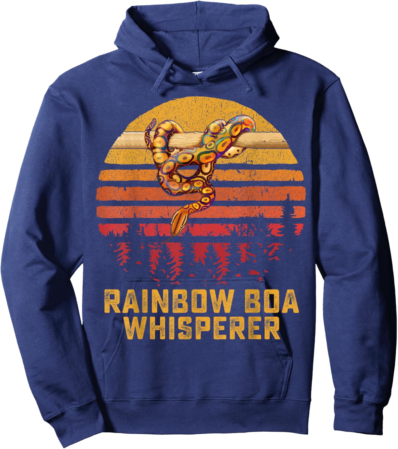 Rainbow Boa Whisperer Zoo Reptile Venom Snake Hoodie - Hoodie | Navy