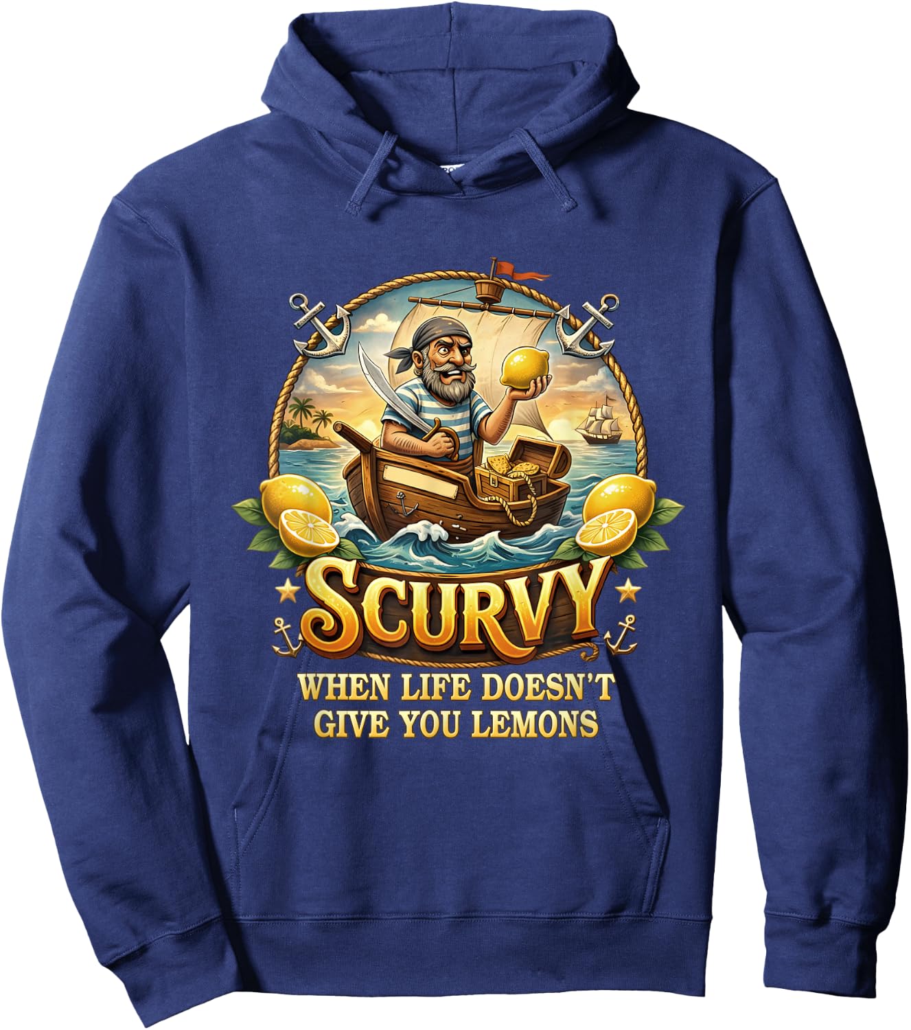Ship Sailing Hoodie - Hoodie | Navy