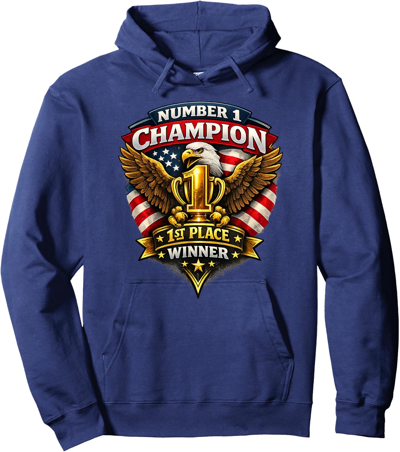 Number 1 Champion, Team, Winner Hoodie - Hoodie | Navy