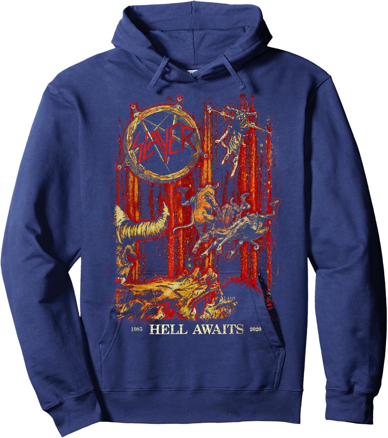 Slayer Hell Awaits Anniversary Cover Hoodie - Hoodie | Navy