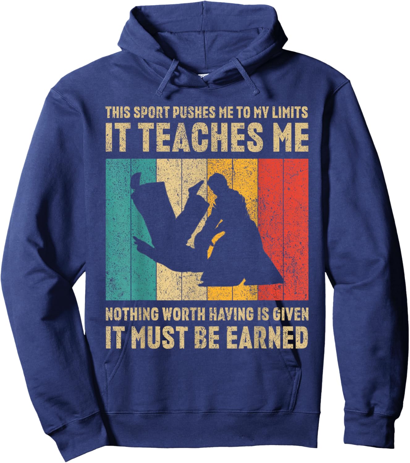 It Must Be Earned Vintage Aikido Martial Arts Hoodie - Hoodie | Navy
