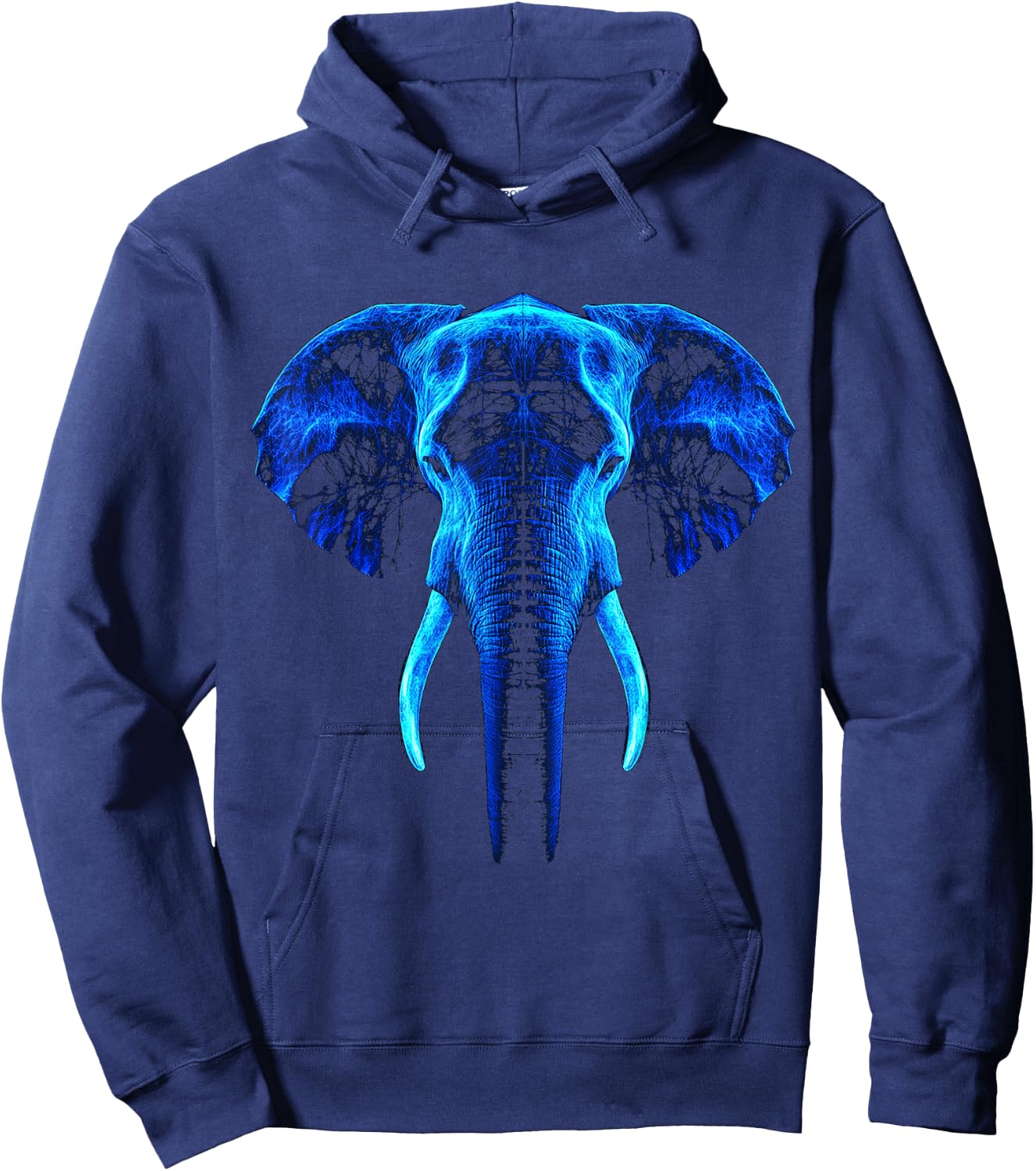 Elephant Blue Eyes Elephant Pattern , Black, S Hoodie - Hoodie | Navy