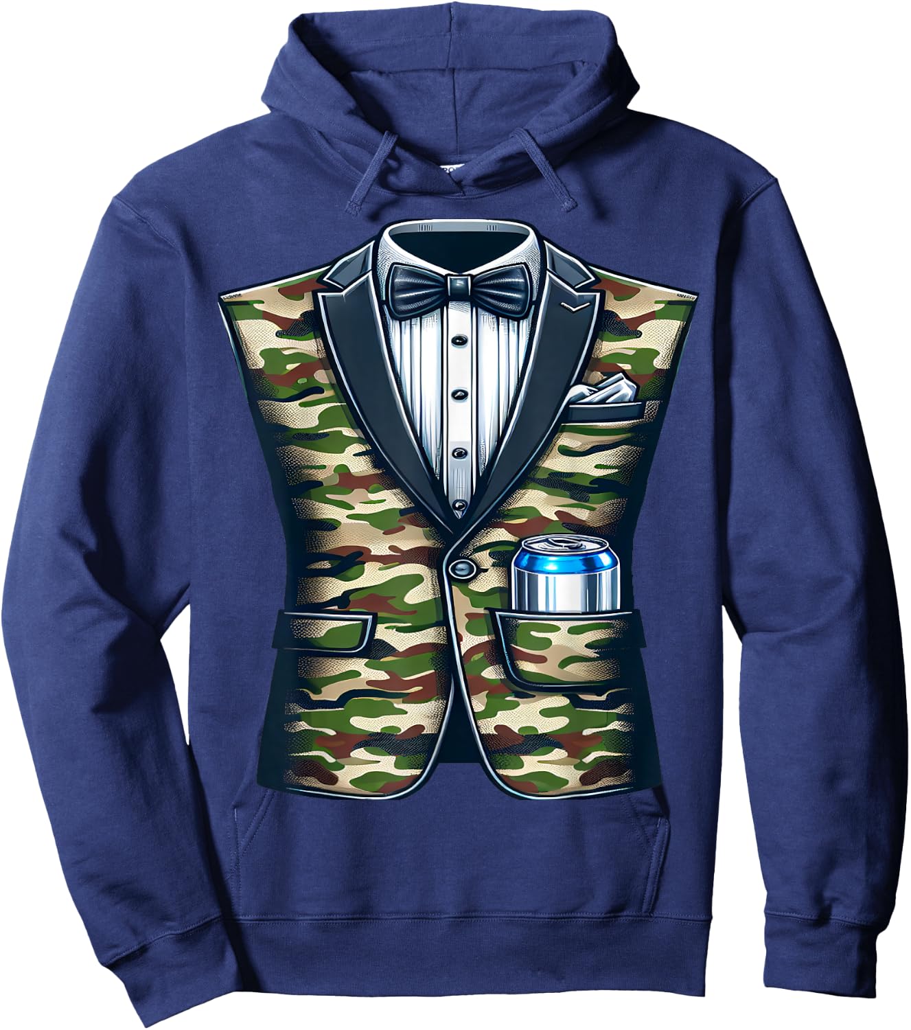 Tuxedo Camouflage with Beer Hoodie - Hoodie | Navy
