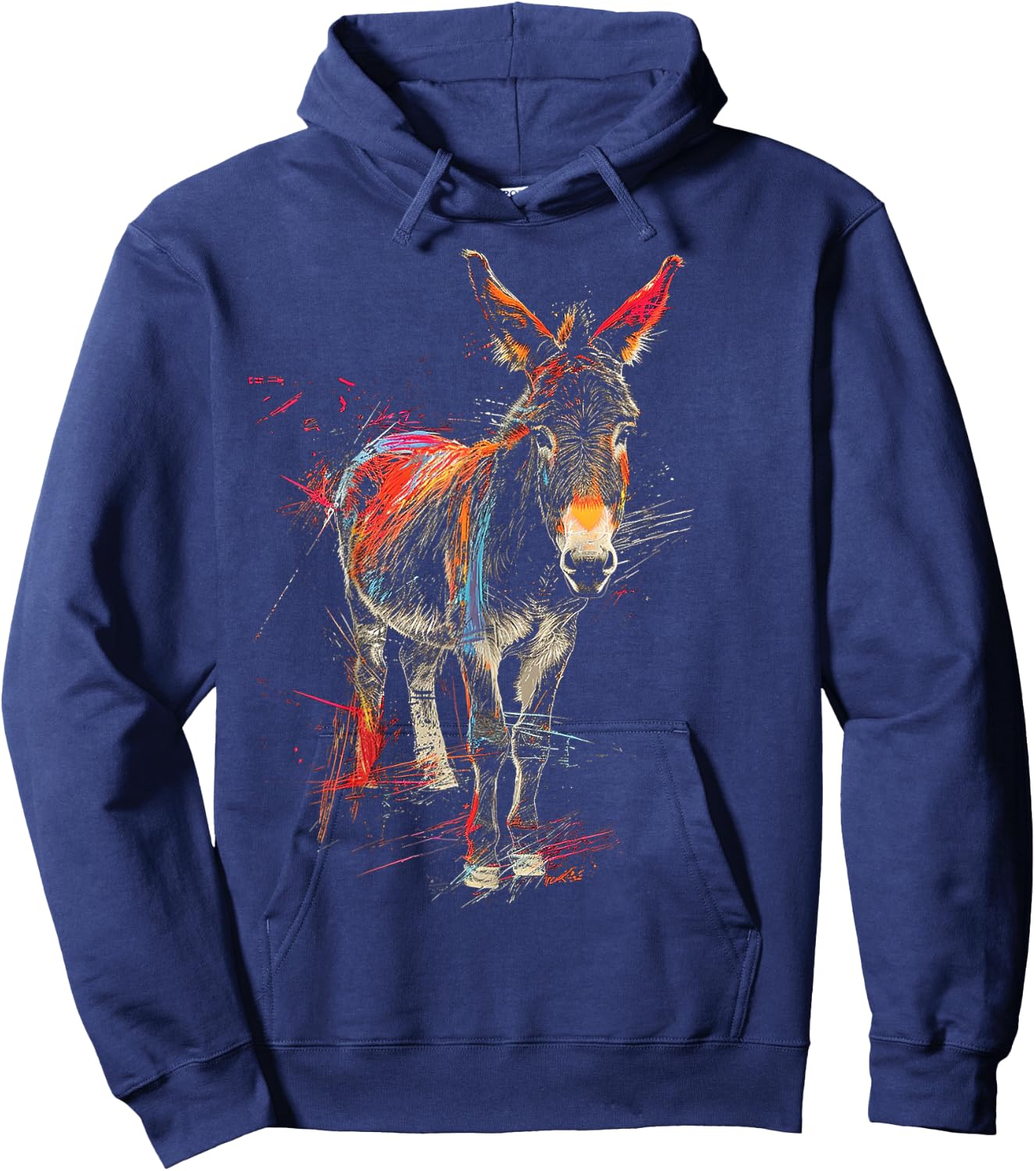 Donkey Animal Graphic Art Donkey , black Hoodie - Hoodie | Navy