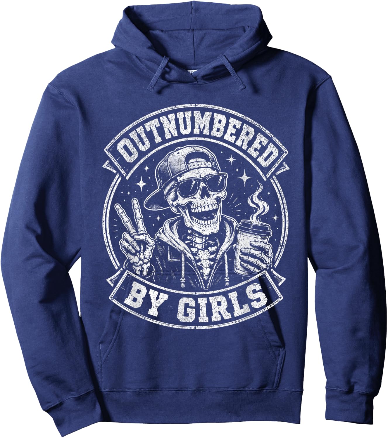 Outnumbered Girl Dad Hoodie - Hoodie | Navy
