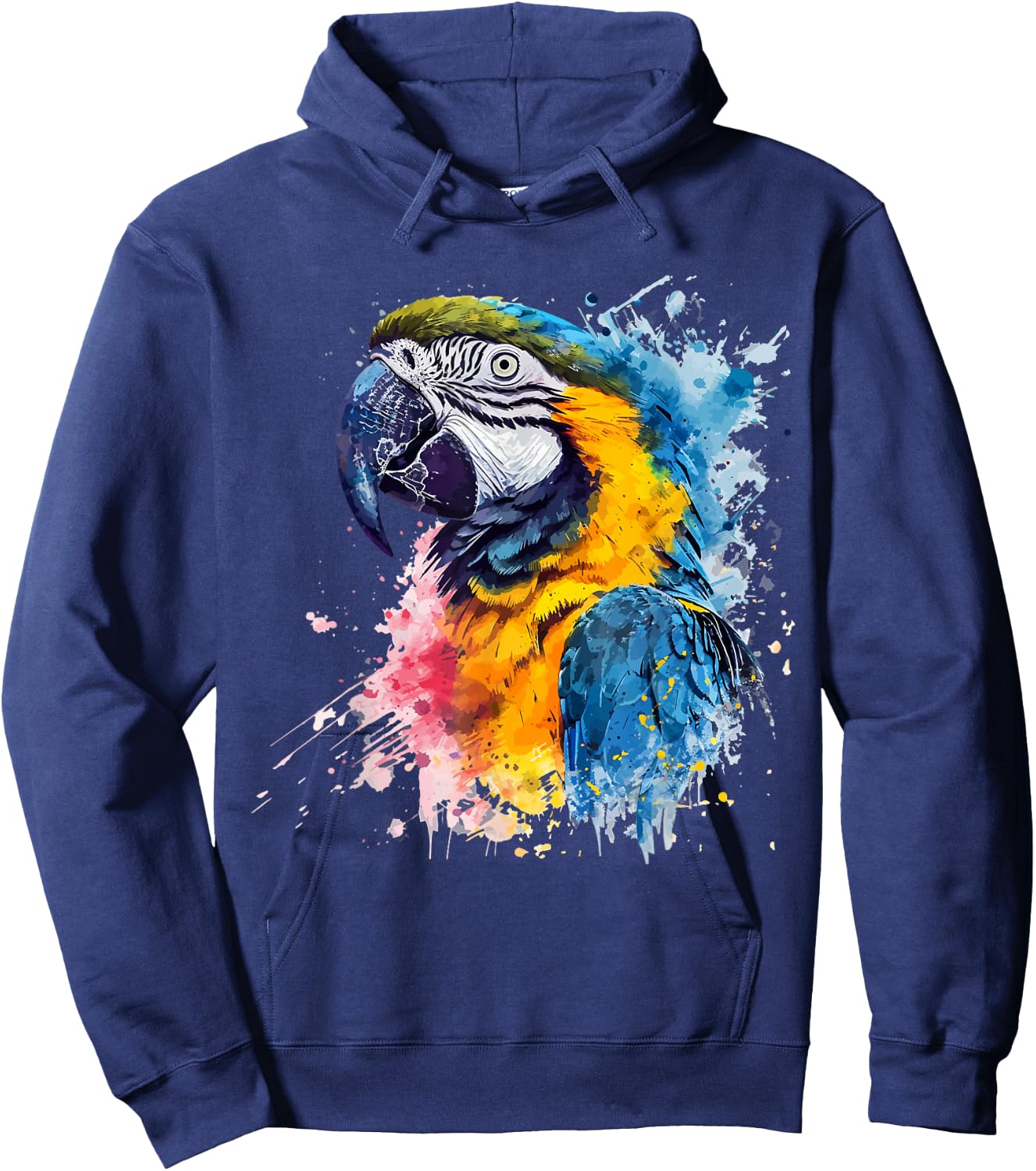 Colorful Parrot Watercolor Hoodie - Hoodie | Navy