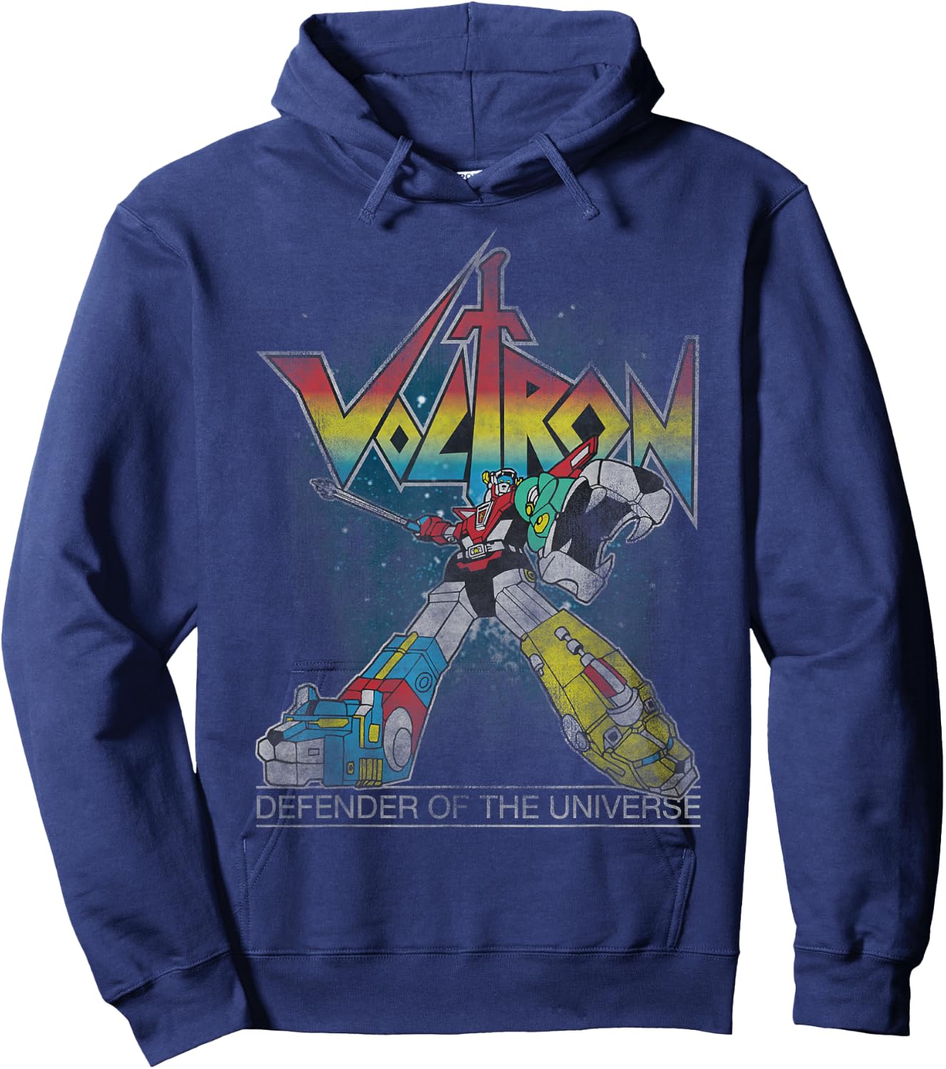 Voltron Retro Defender Rainbow Graphic Hoodie - Hoodie | Navy