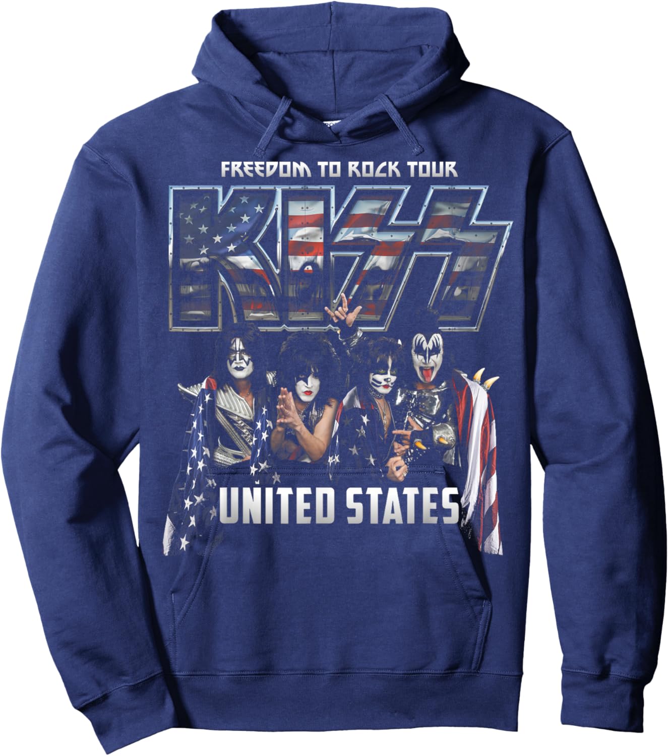KISS - Freedom to Rock Hoodie - Hoodie | Navy