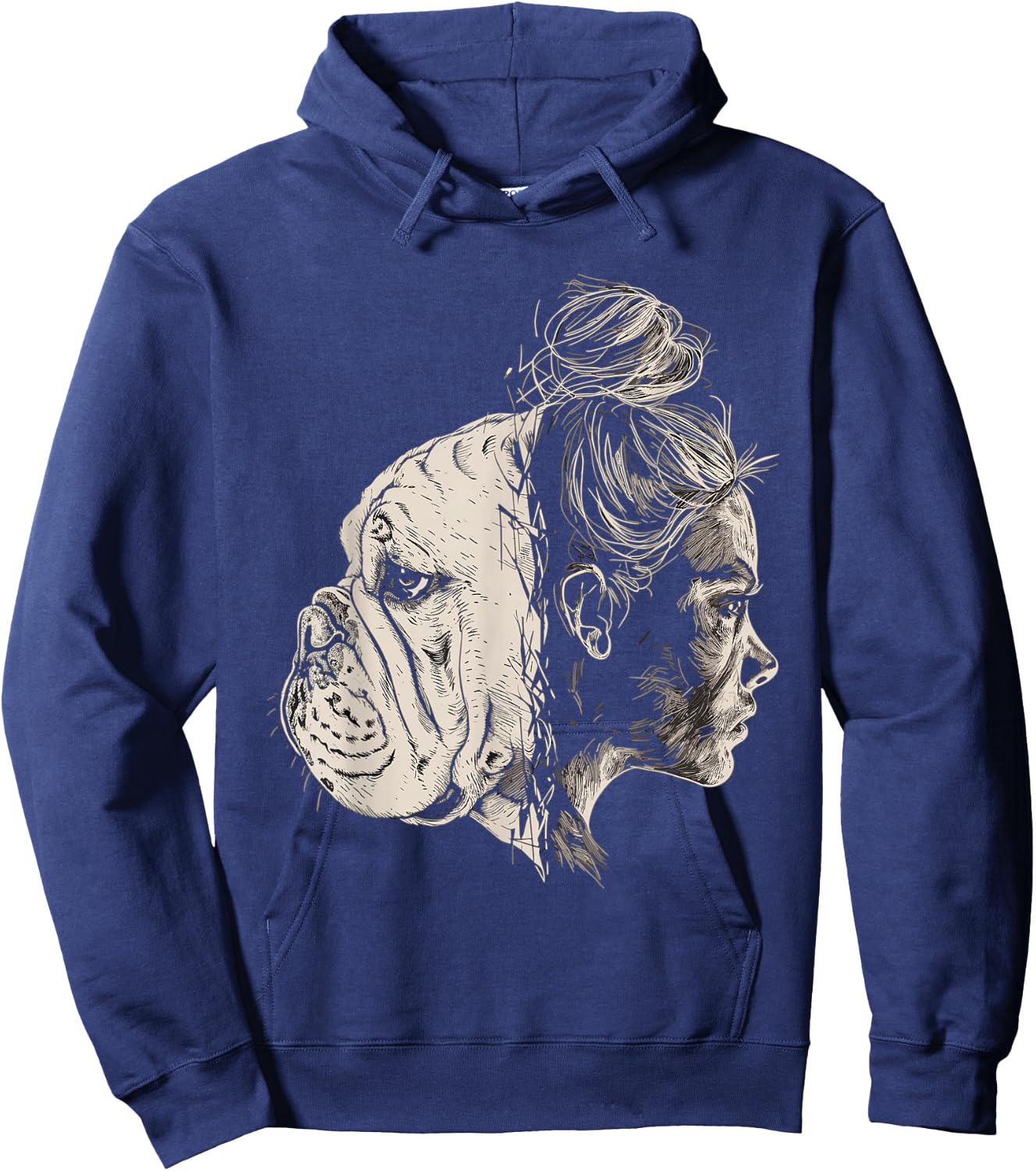 English Bulldog Mom Dog Art Mother's Day Hoodie - Hoodie | Navy