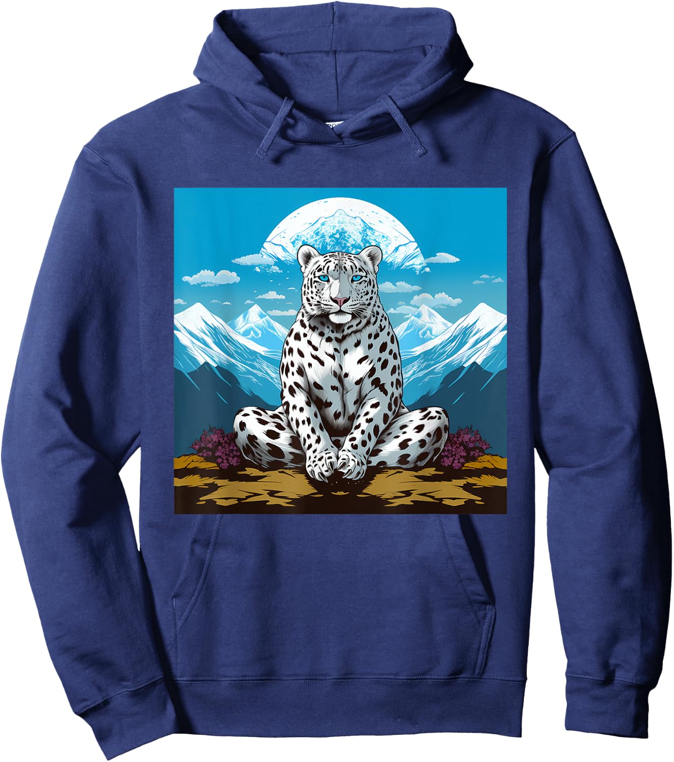 Snow Leopard Meditation Yoga Hoodie - Hoodie | Navy
