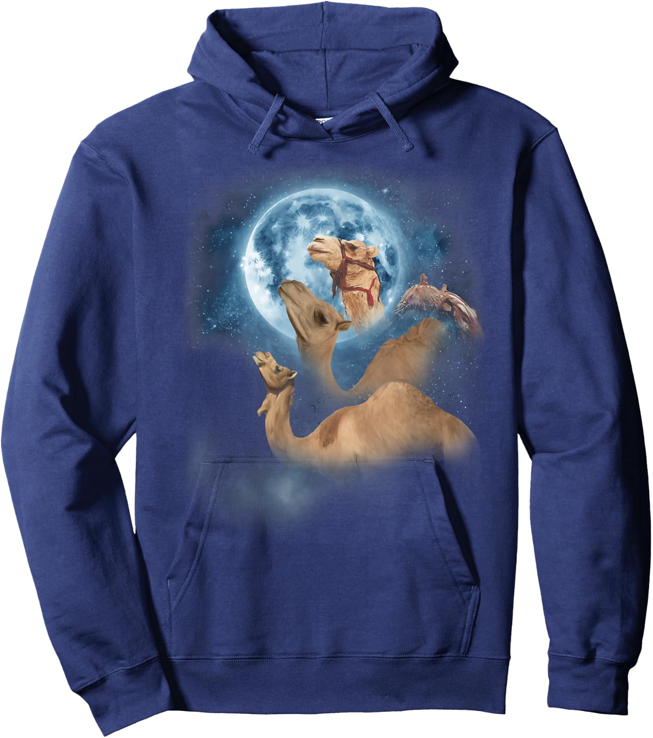 Funny Camel Shirt - Howling at the Moon Camel Hoodie - Hoodie | Navy