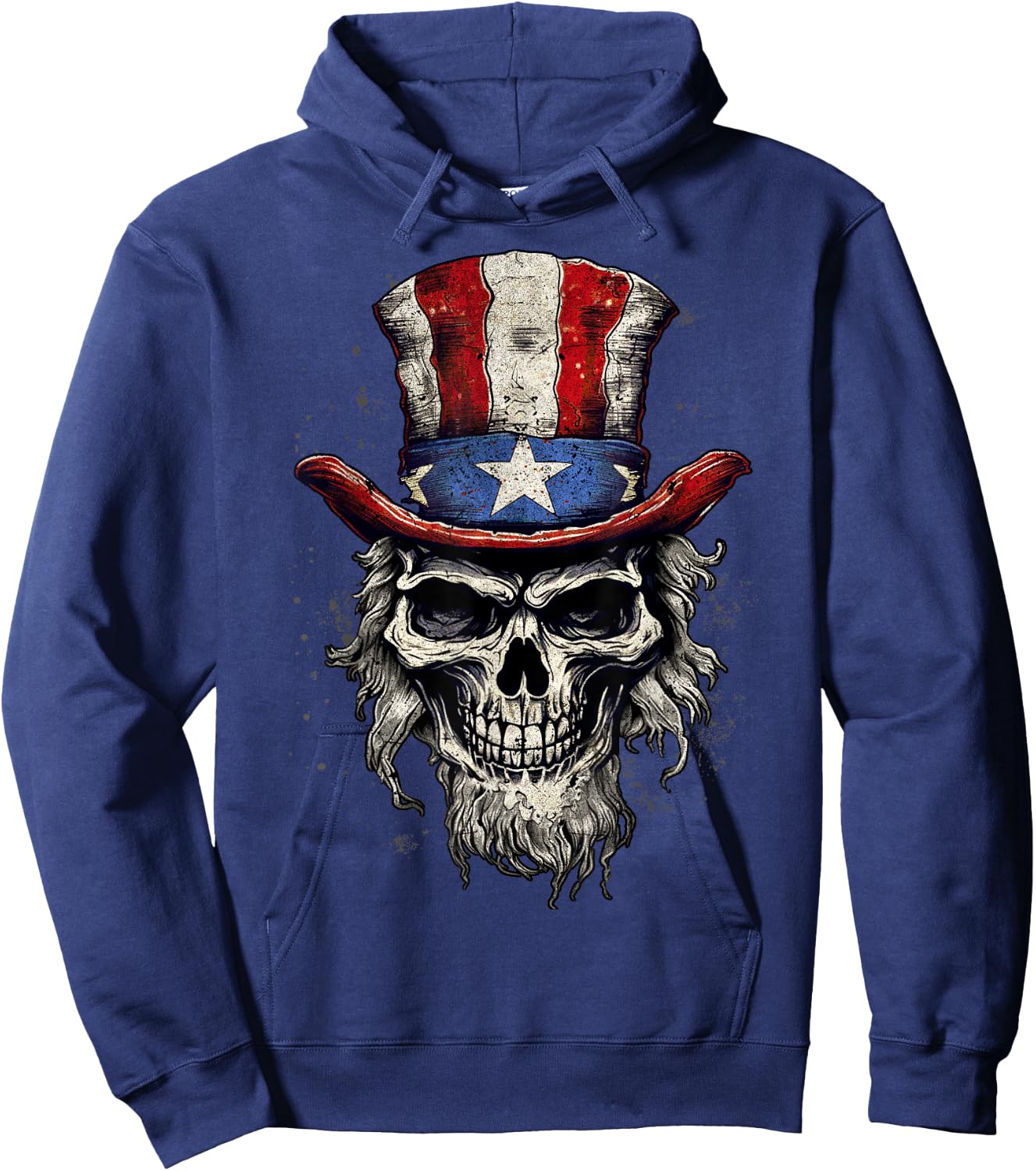 Uncle Sam Skull Hoodie - Hoodie | Navy