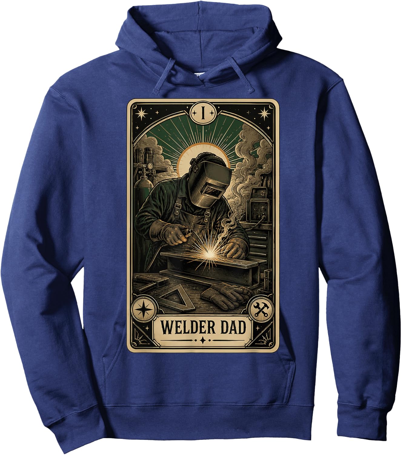 Welder Dad Funny Tarot Card Welding Hoodie - Hoodie | Navy