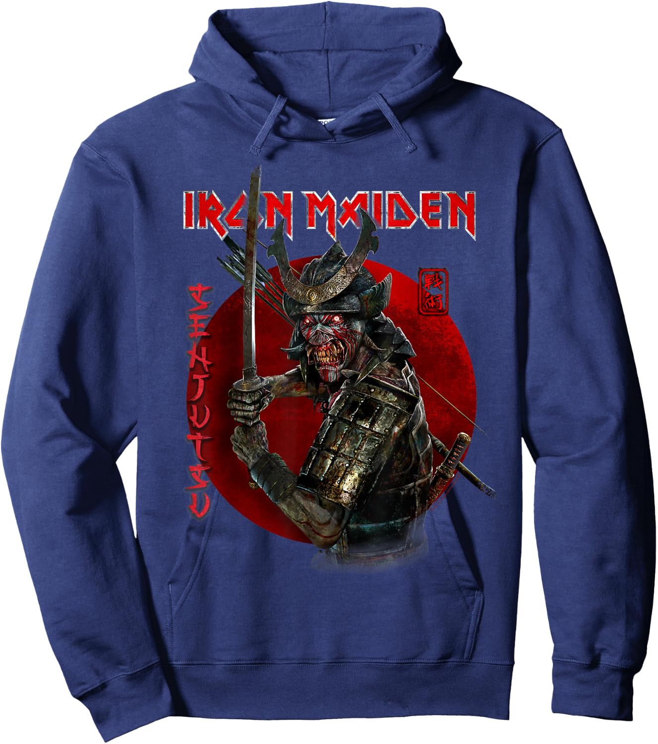 Iron Maiden Circle Red Senjutsu Eddie Hoodie - Hoodie | Navy