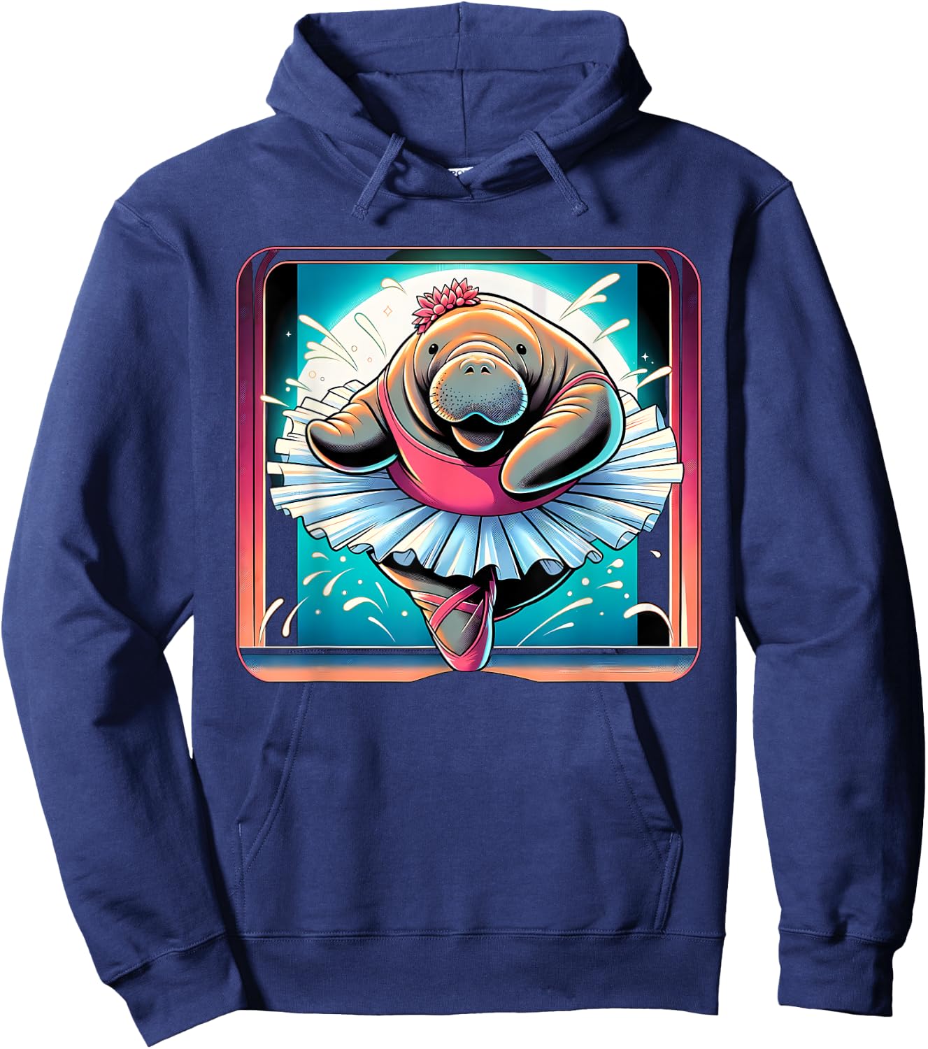 Ballerina Manatee Dancing Hoodie - Hoodie | Navy