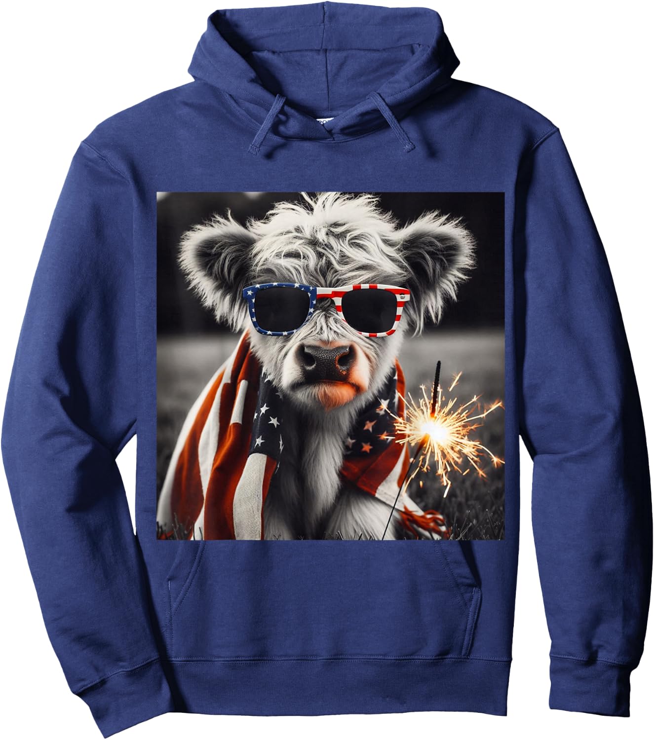 American Baby Cow 4th of July Hoodie - Hoodie | Navy