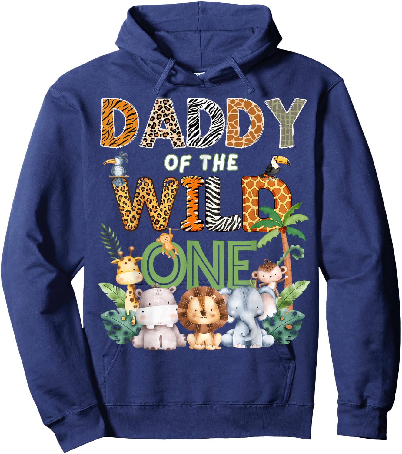 Daddy of The Wild One Safari 1St Birthday Kids Hoodie - Hoodie | Navy