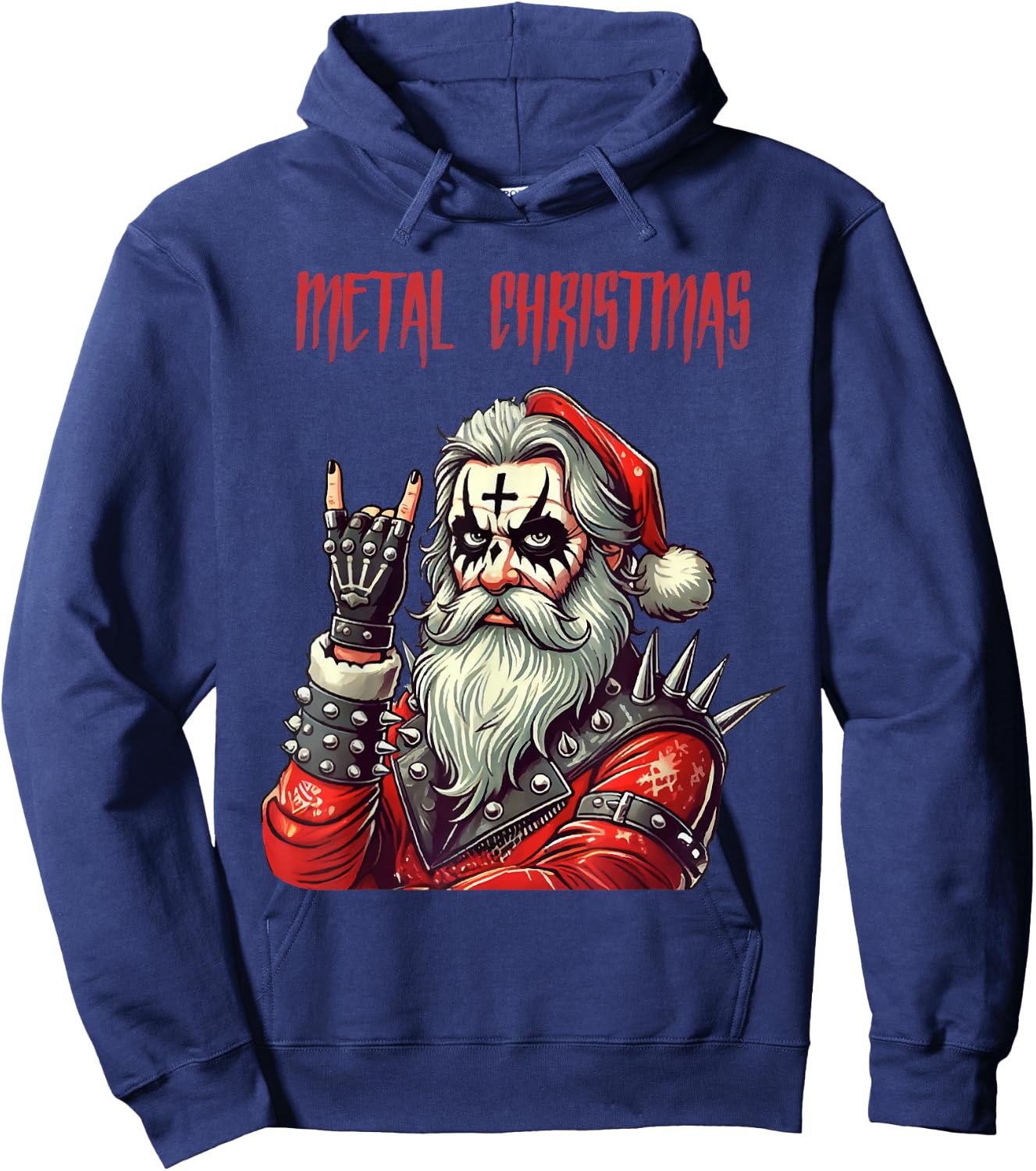 Heavy Metal Santa Claus , Black, S Hoodie - Hoodie | Navy