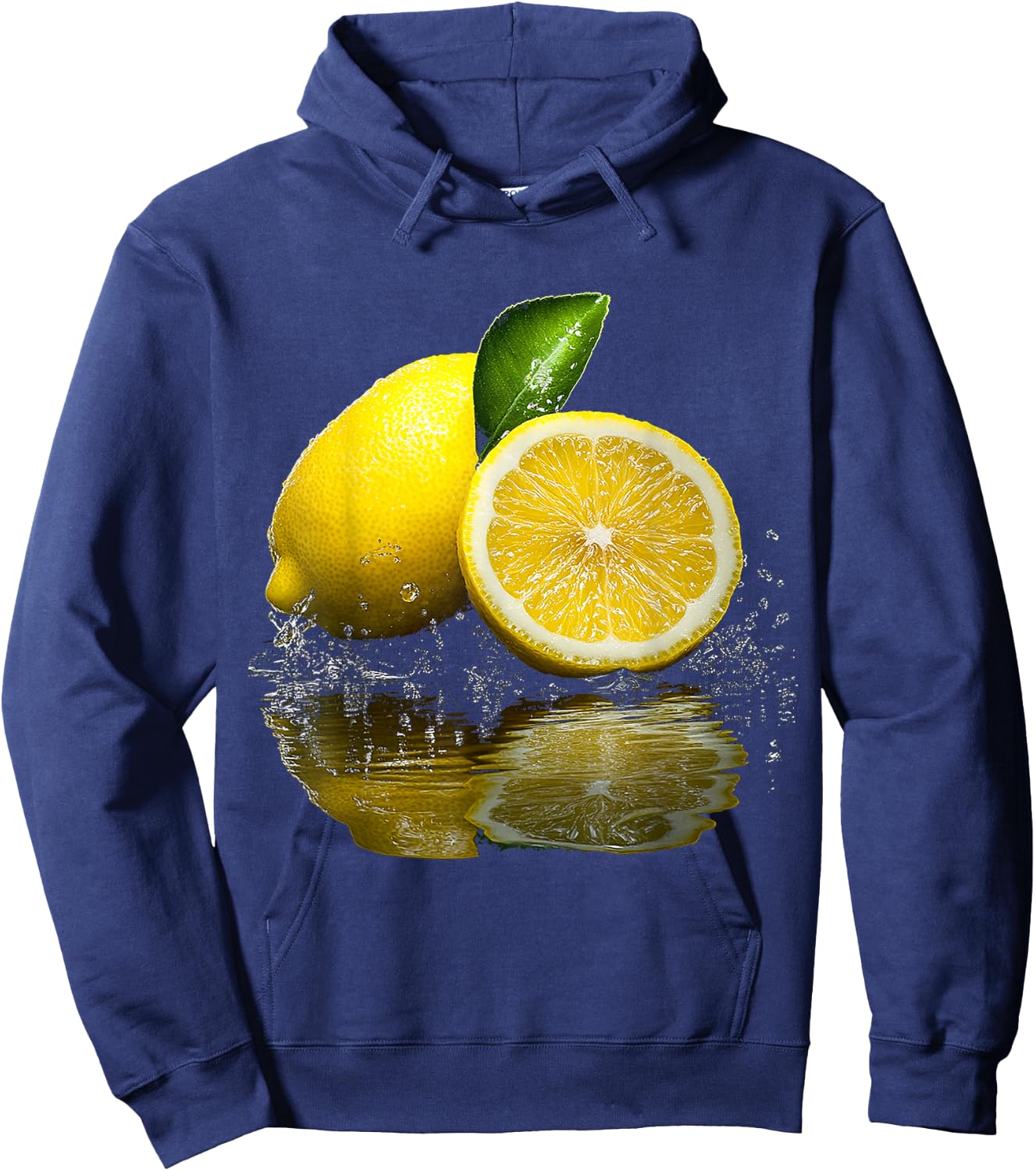 Lemon Fruit Illustration , black Hoodie - Hoodie | Navy