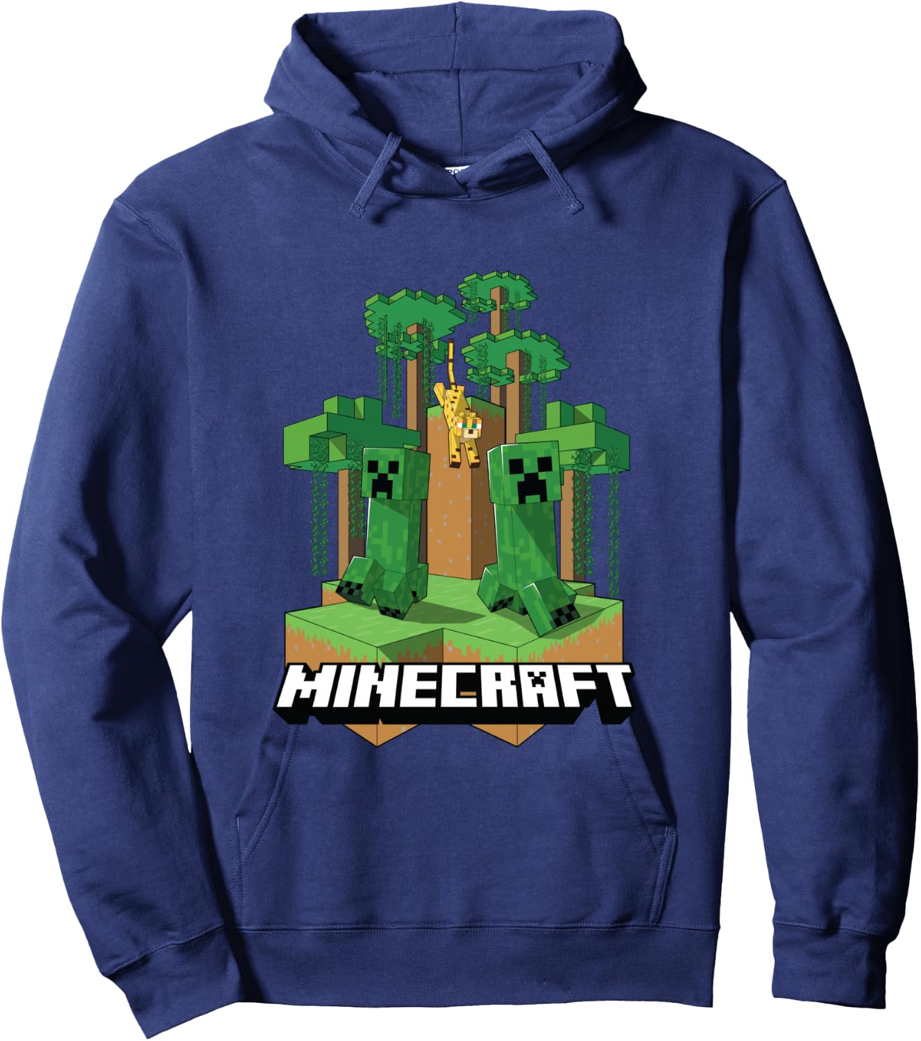 Minecraft Creeper & Jaguar Island Shirt, black Hoodie - Hoodie | Navy