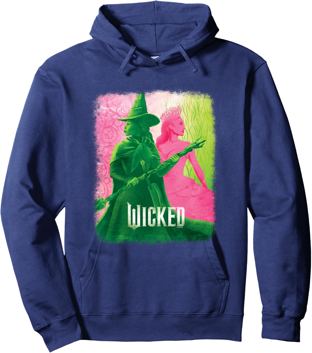 Wicked Elphaba & Glinda Tonal , Black, S Hoodie - Hoodie | Navy