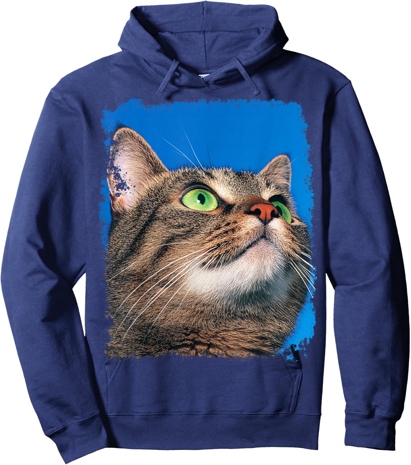 Cute Gray Cat Hoodie - Hoodie | Navy