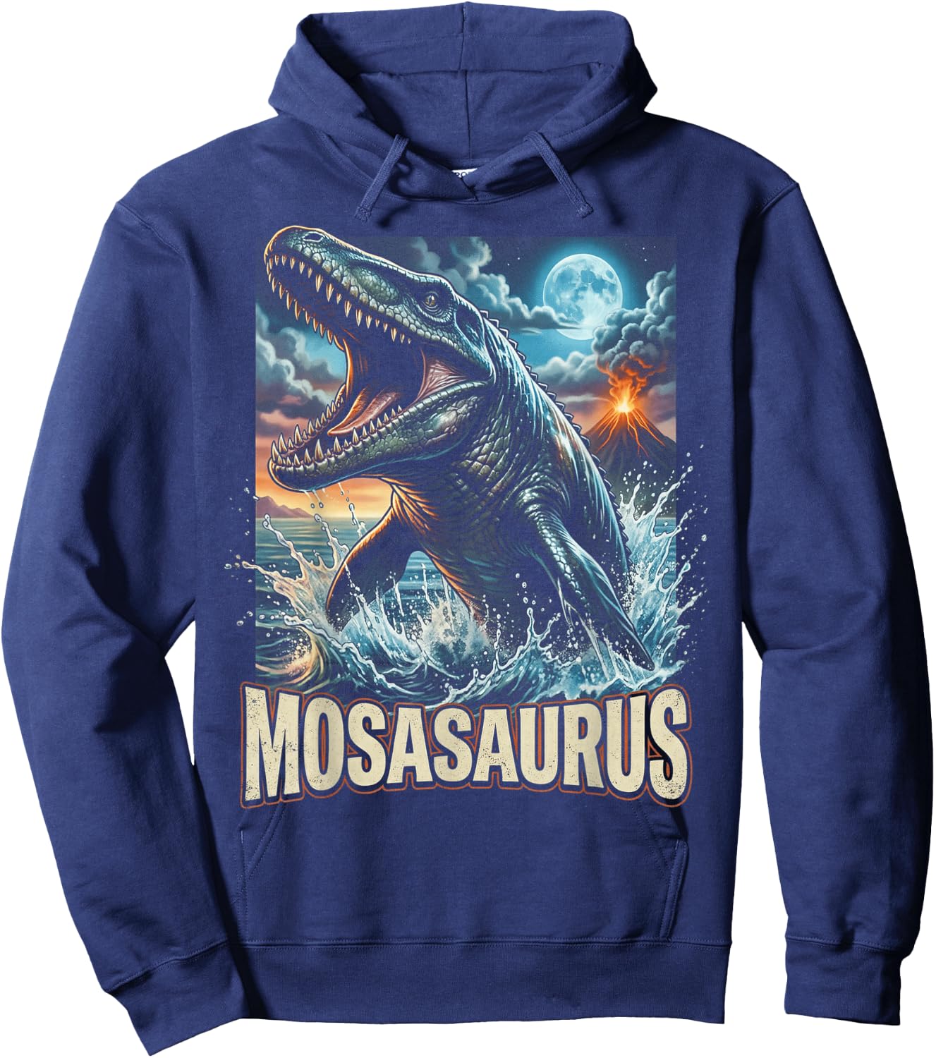 Mosasaurus Dinosaur Water Hoodie - Hoodie | Navy