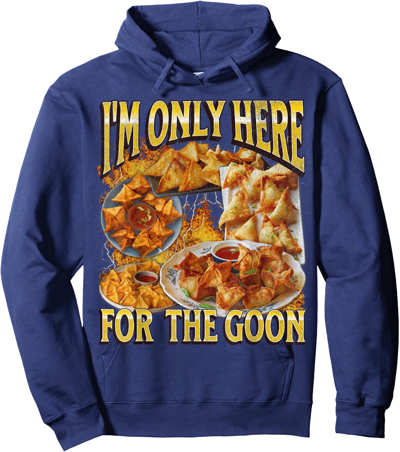 Funny Crab Rangoon Meme Bootleg Graphic Hoodie - Hoodie | Navy