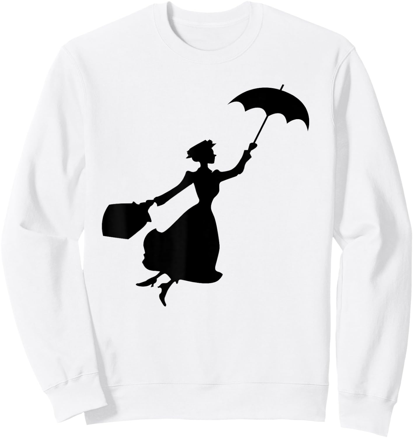 Mary Poppins Flying Silhouette , gray Sweatshirt - Sweatshirt | White