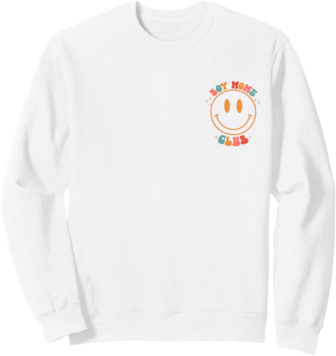 Groovy Boy Mom Club Retro Cool Moms Club vorne und hinten Sweatshirt - Sweatshirt | White