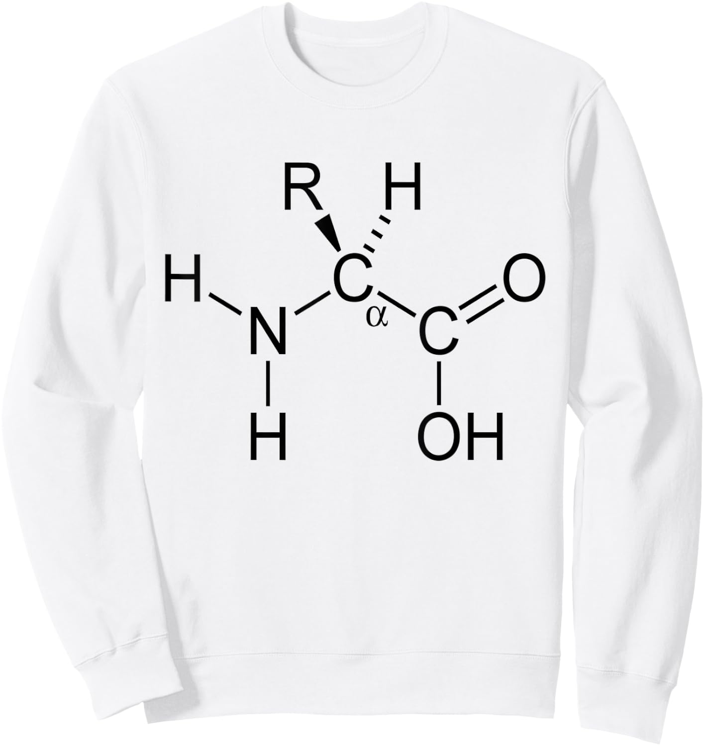 Alpha Amino Acid Biochemistry Muscle Protein Genetic Sweatshirt - Sweatshirt | White