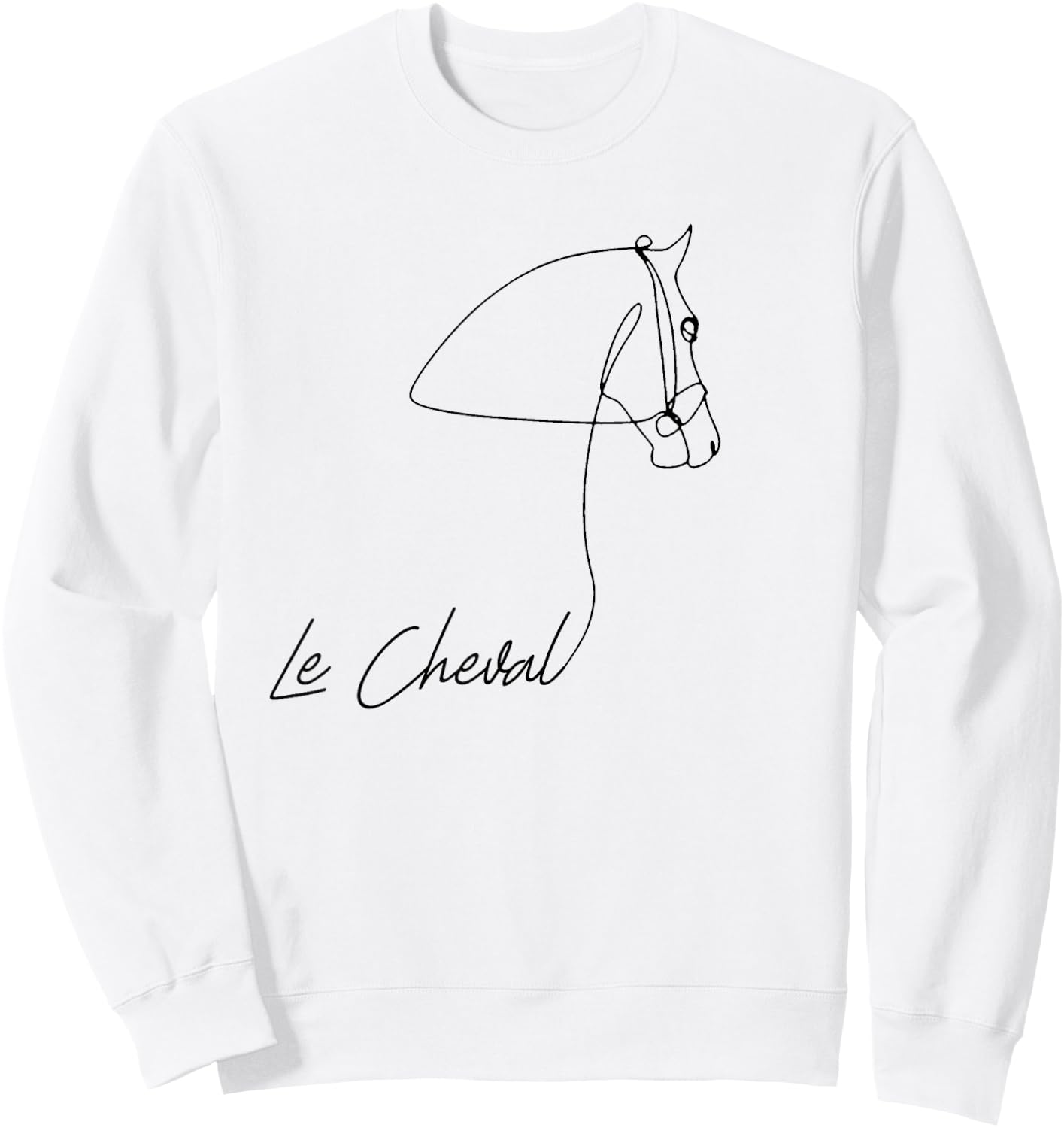 Horse Riding shirts with French words - Le Cheval Sweatshirt - Sweatshirt | White