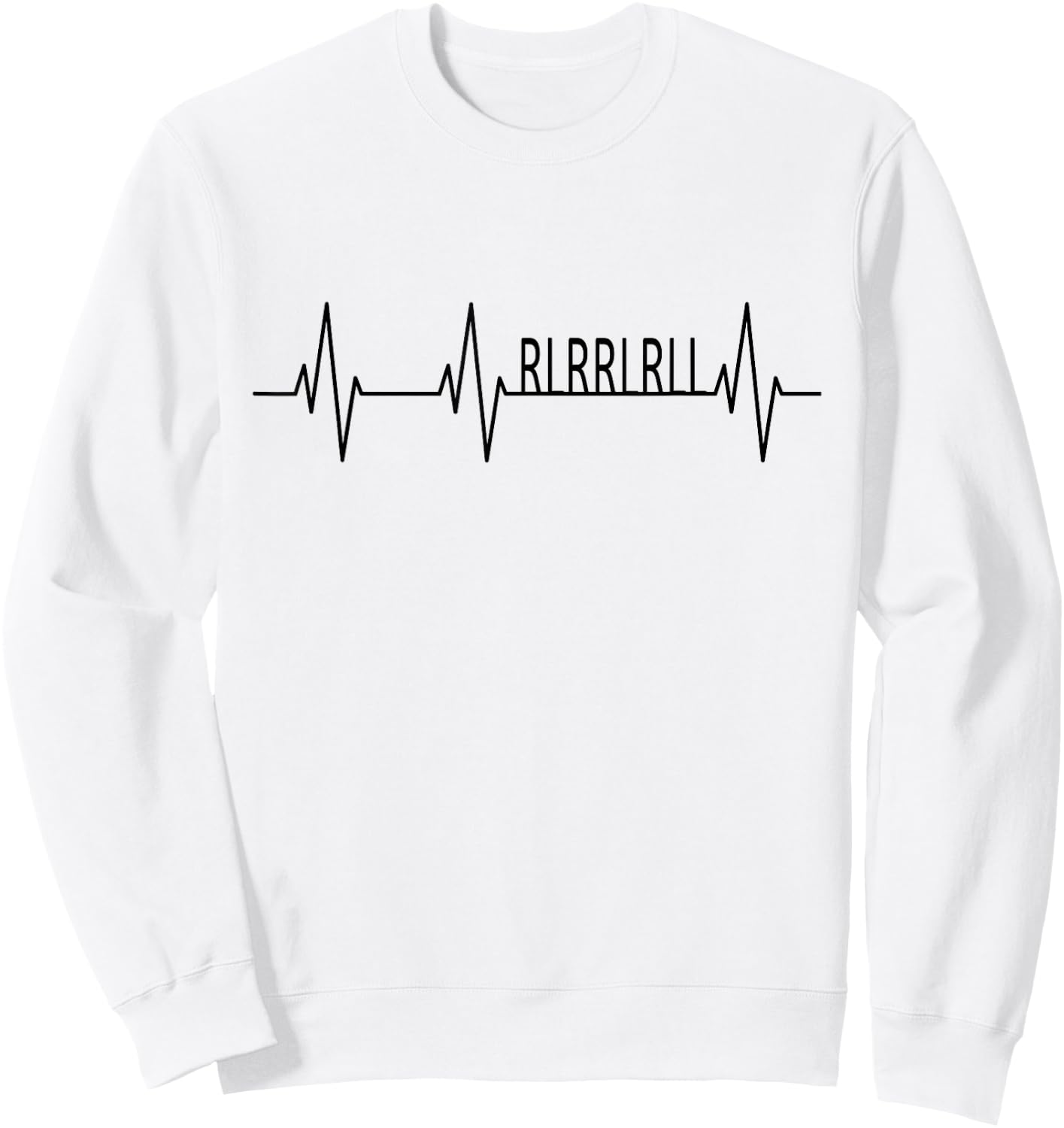 RLRRLRLL Drums Heartbeat ECG Sweatshirt - Sweatshirt | White