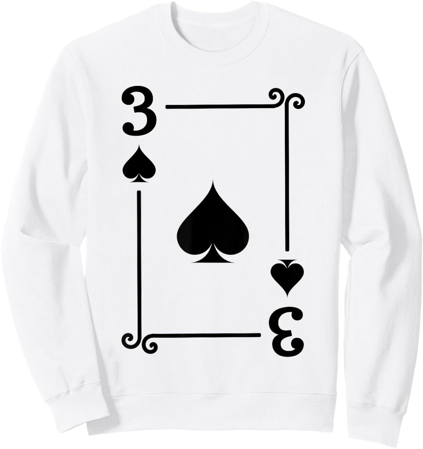 Playing Cards - Matching Spades Card Suits - Three Card Sweatshirt - Sweatshirt | White